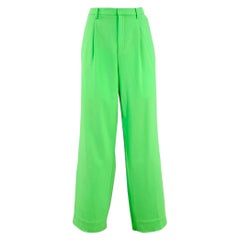 RALPH LAUREN COLLECTION Size 4 Green Lime Wool Blend Pleated Dress Pants