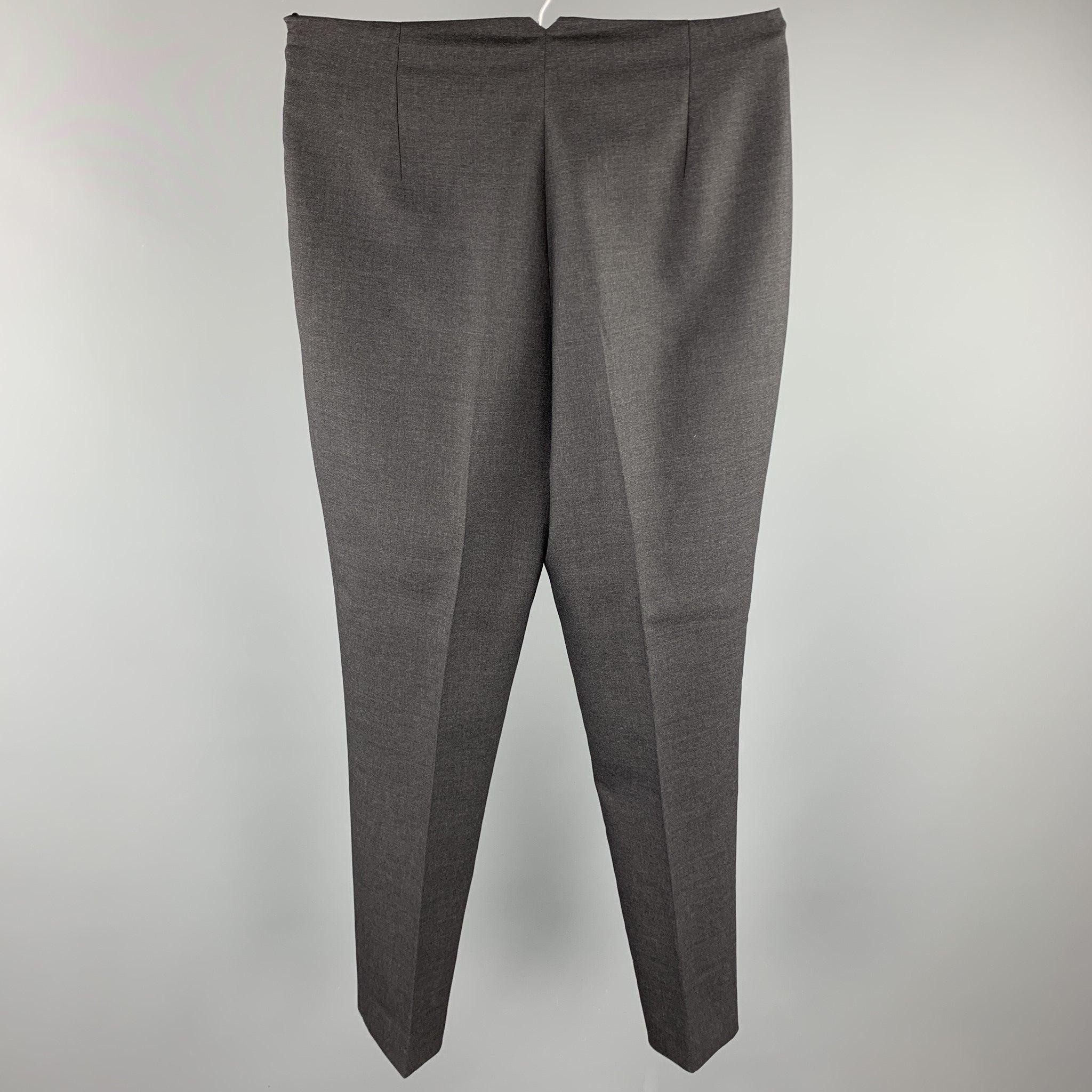 RALPH LAUREN COLLECTION Size 4 Grey Pleated Dress Pants In Good Condition For Sale In San Francisco, CA