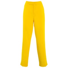 RALPH LAUREN COLLECTION Size 4 Yellow Crepe Tapered Flat Front Zip Fly Dress Pants