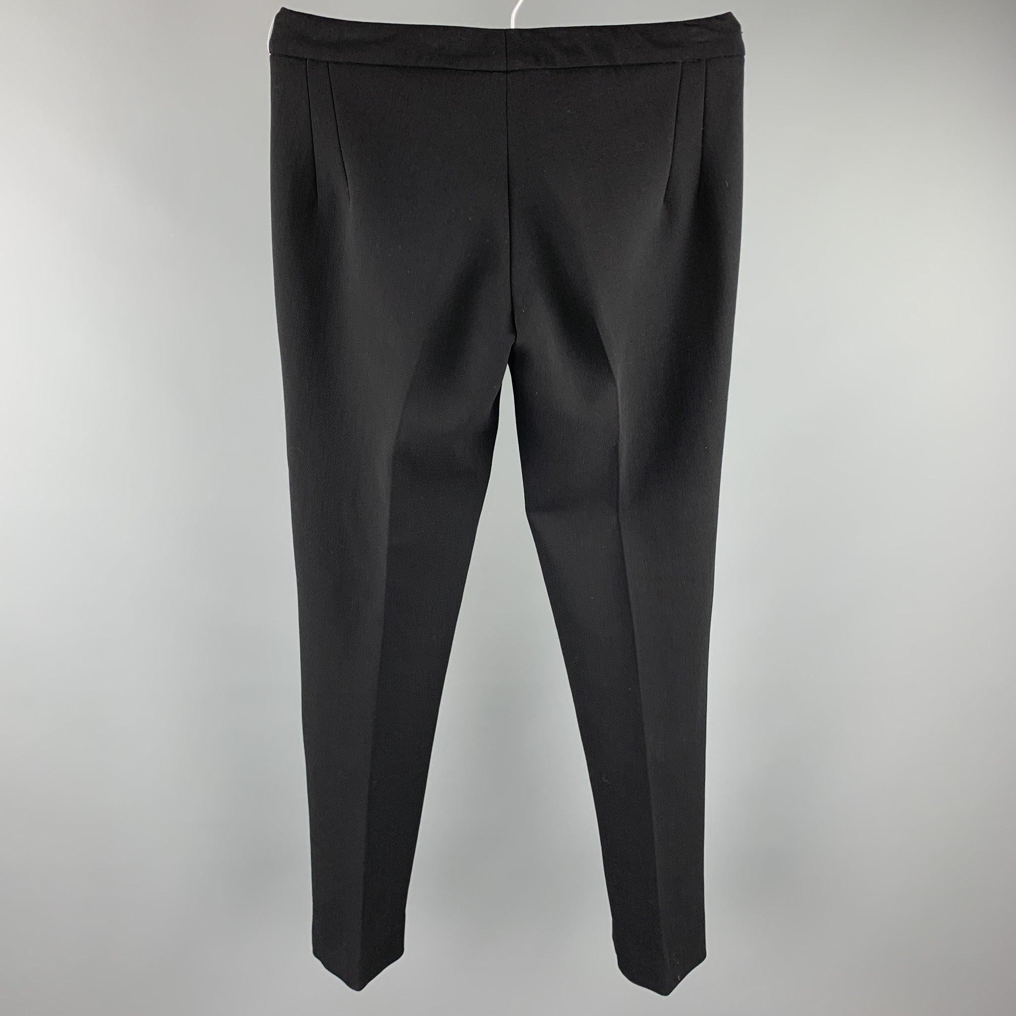 RALPH LAUREN COLLECTION Size 6 Black Straight Leg Dress Pants In Good Condition For Sale In San Francisco, CA