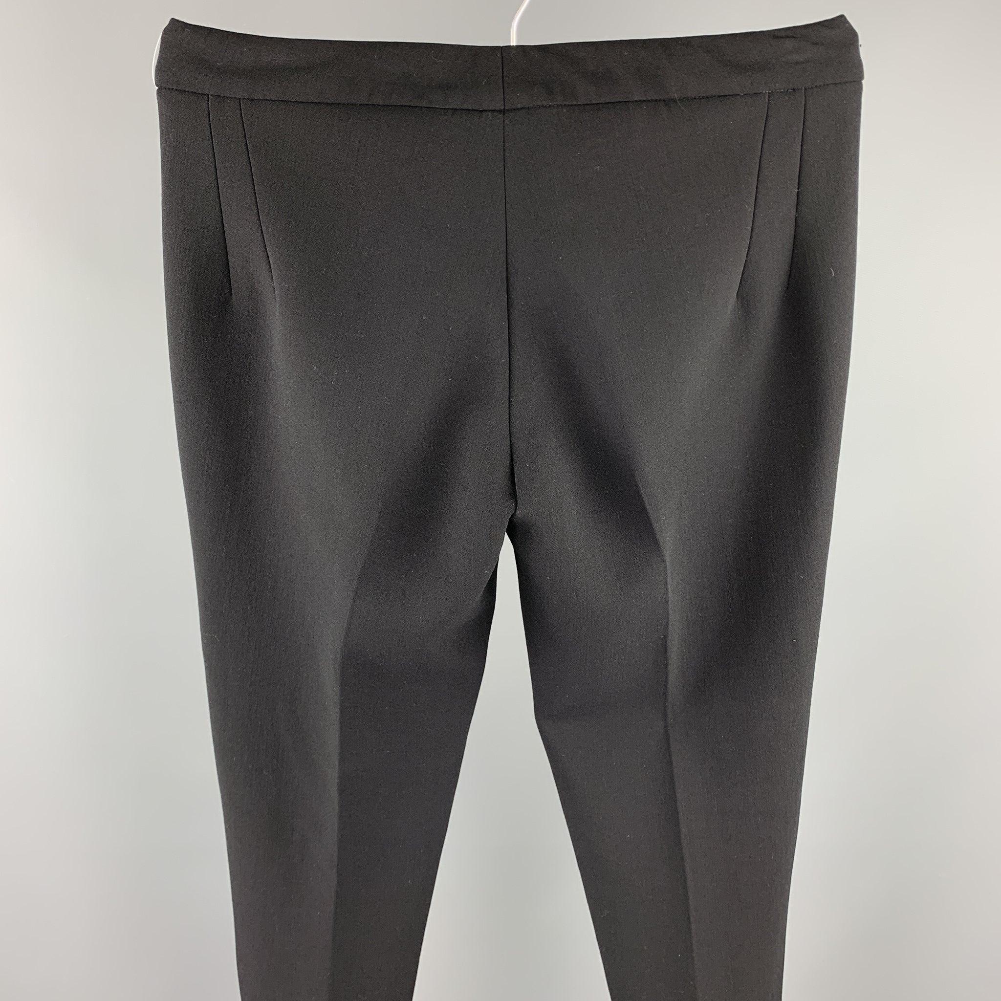 Women's RALPH LAUREN COLLECTION Size 6 Black Straight Leg Dress Pants For Sale