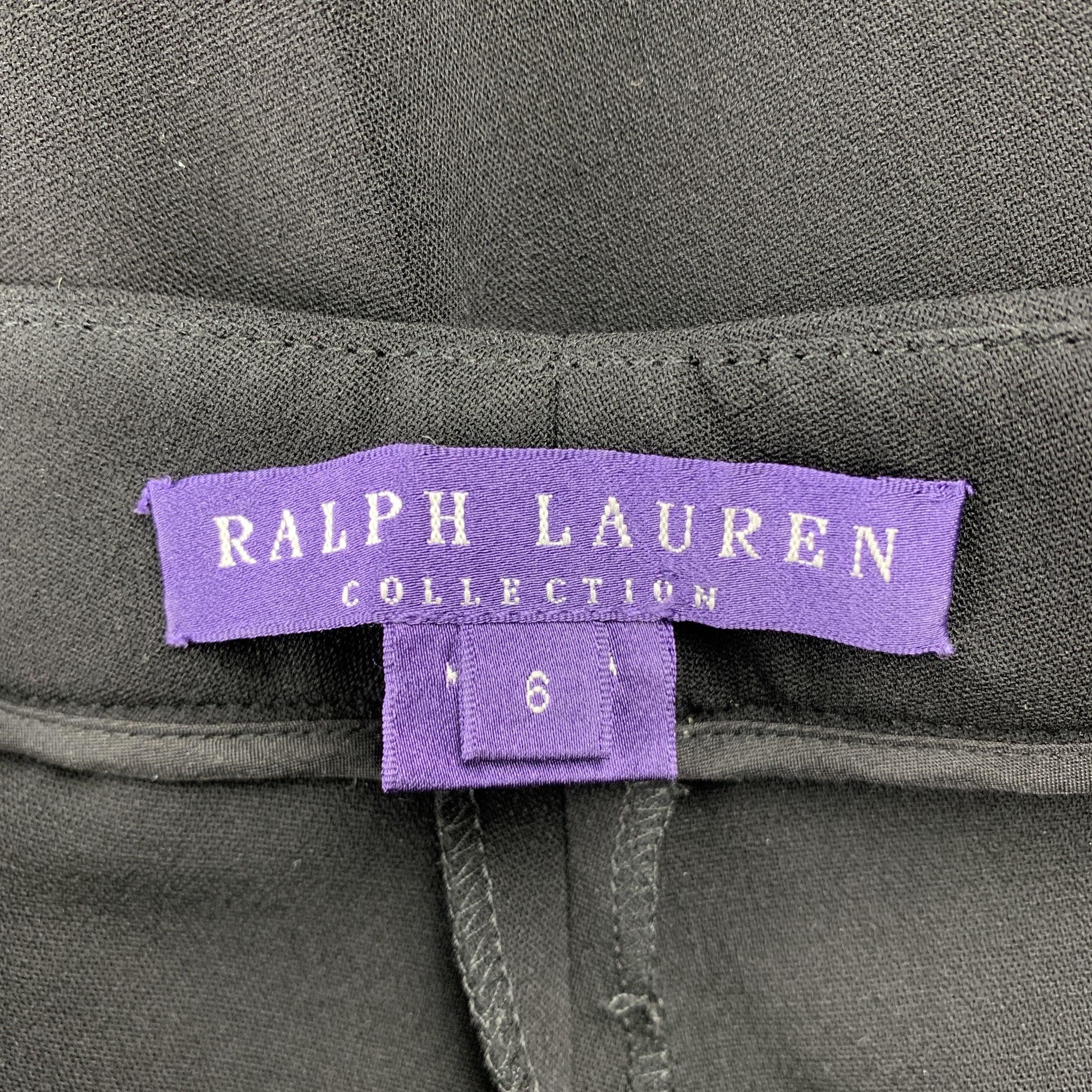 RALPH LAUREN COLLECTION Size 6 Black Straight Leg Dress Pants For Sale 1