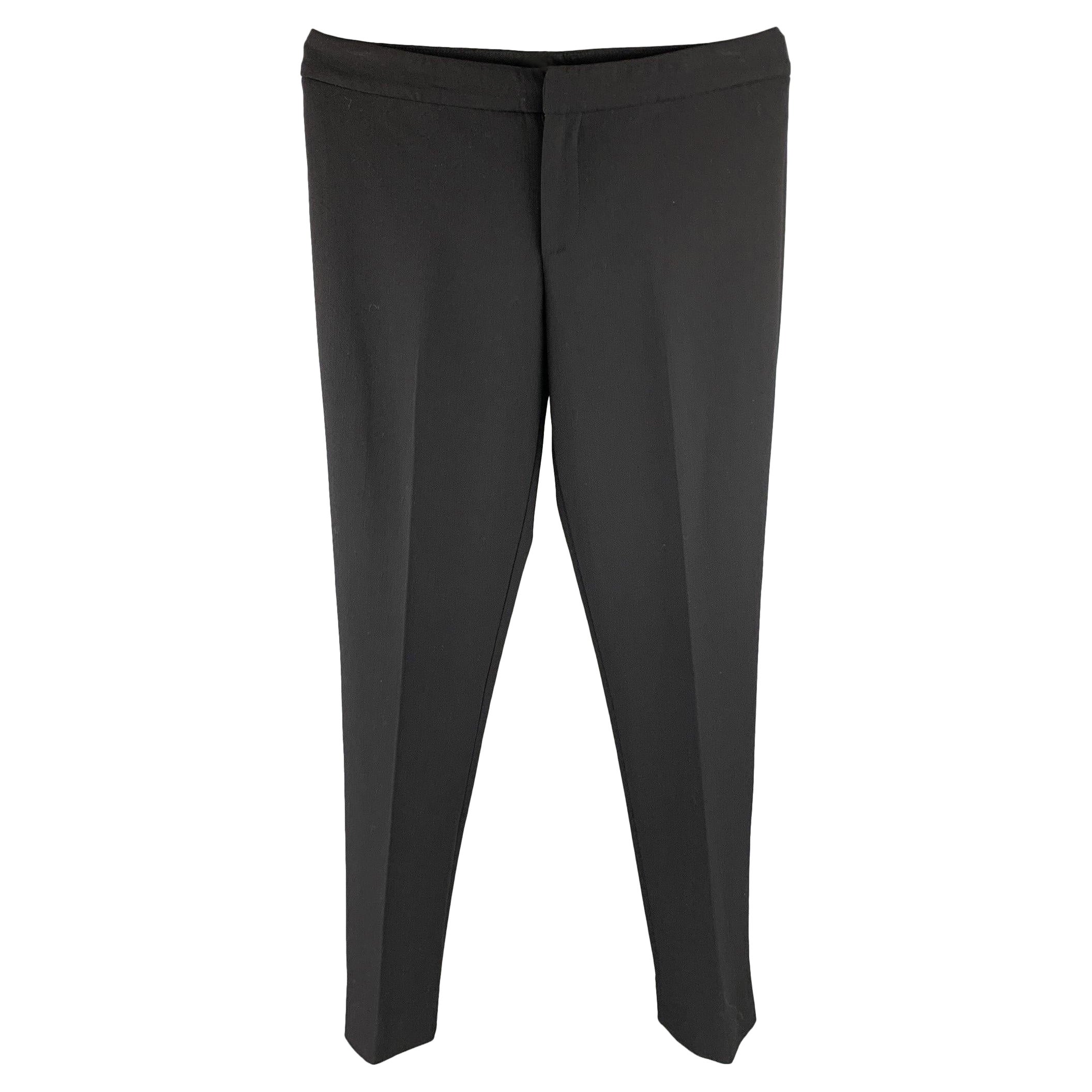 RALPH LAUREN COLLECTION Talla 6 Pantalón de vestir negro de pierna recta