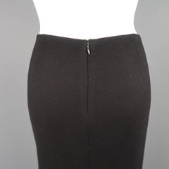 Ralph Lauren Collection Black Wool Midi Pencil Skirt