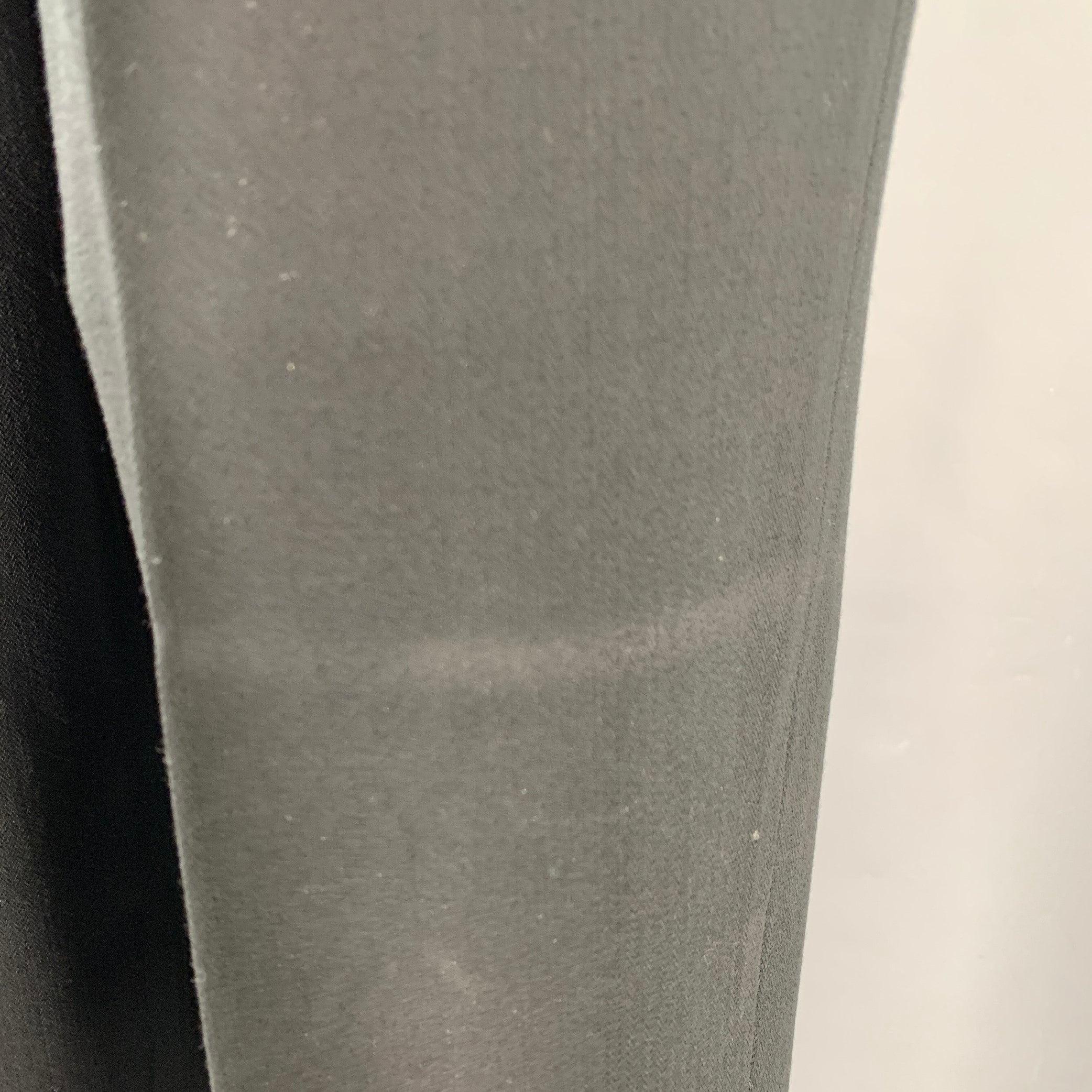 Noir RALPH LAUREN COLLECTION Taille 6 - Robe noire en laine à fermeture éclair latérale en vente