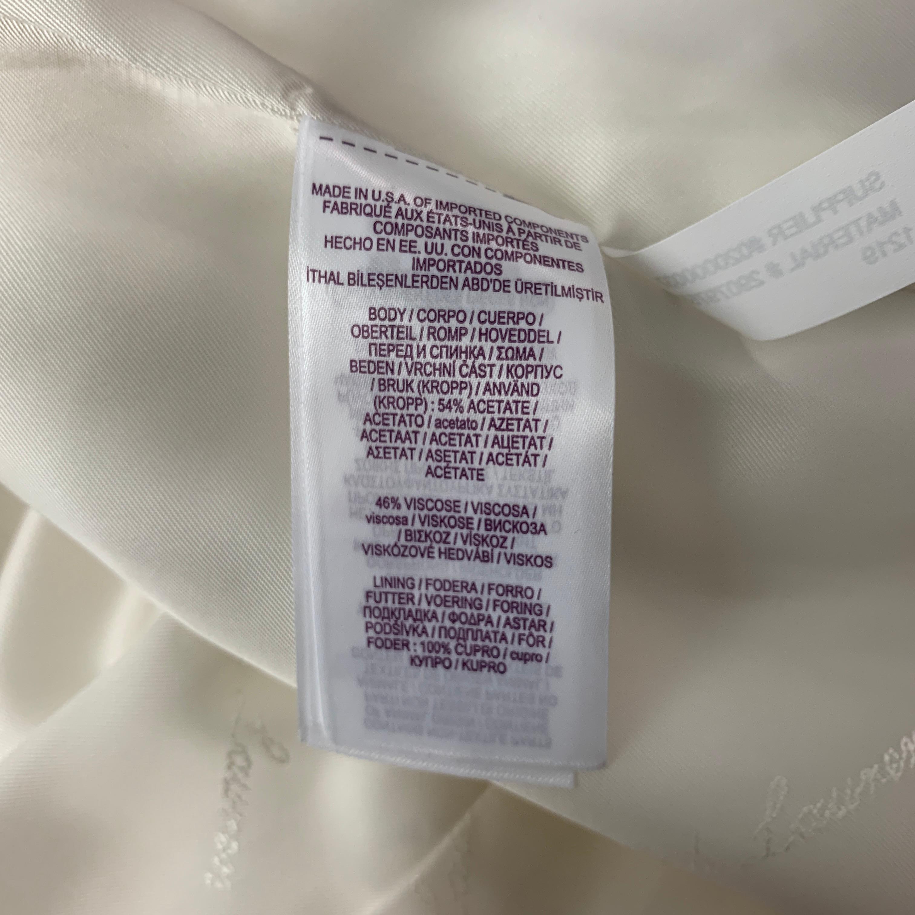 Women's RALPH LAUREN Collection Size 6 Cream Acetate Viscose Jacket Blazer