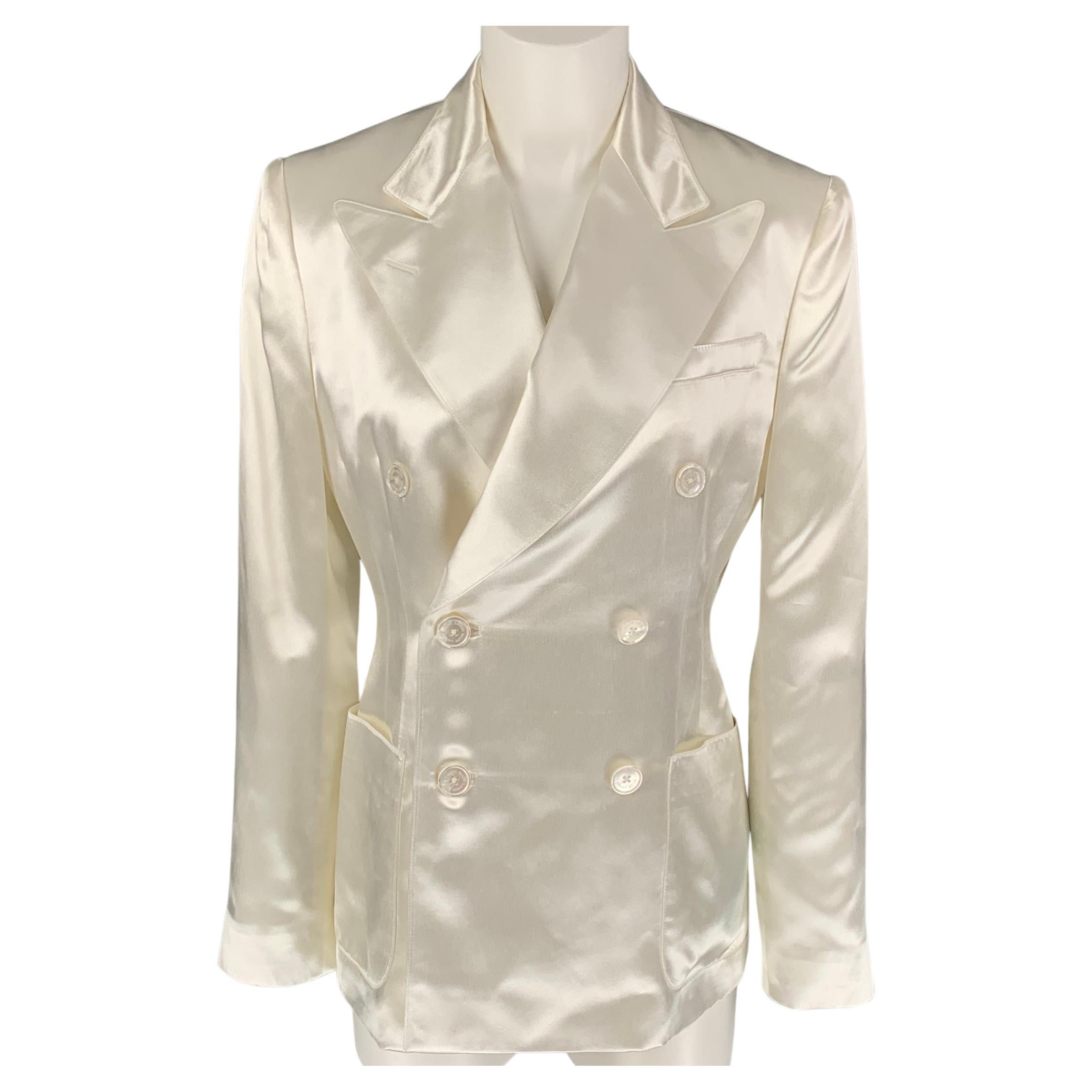 RALPH LAUREN Collection Size 6 Cream Acetate Viscose Jacket Blazer