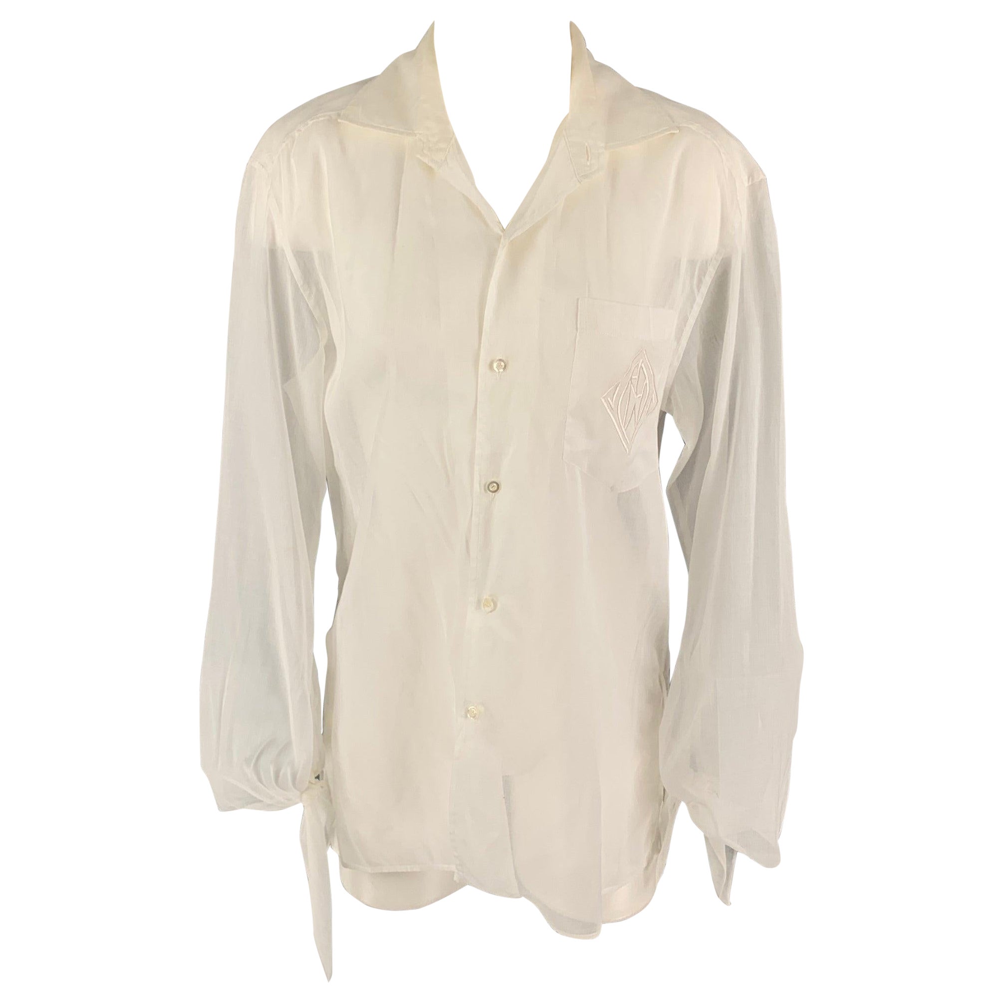 Colección RALPH LAUREN Blusa transparente de algodón blanco talla 6