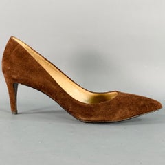 RALPH LAUREN COLLECTION Size 6.5 Brown Suede Pointed Toe Classic Pumps