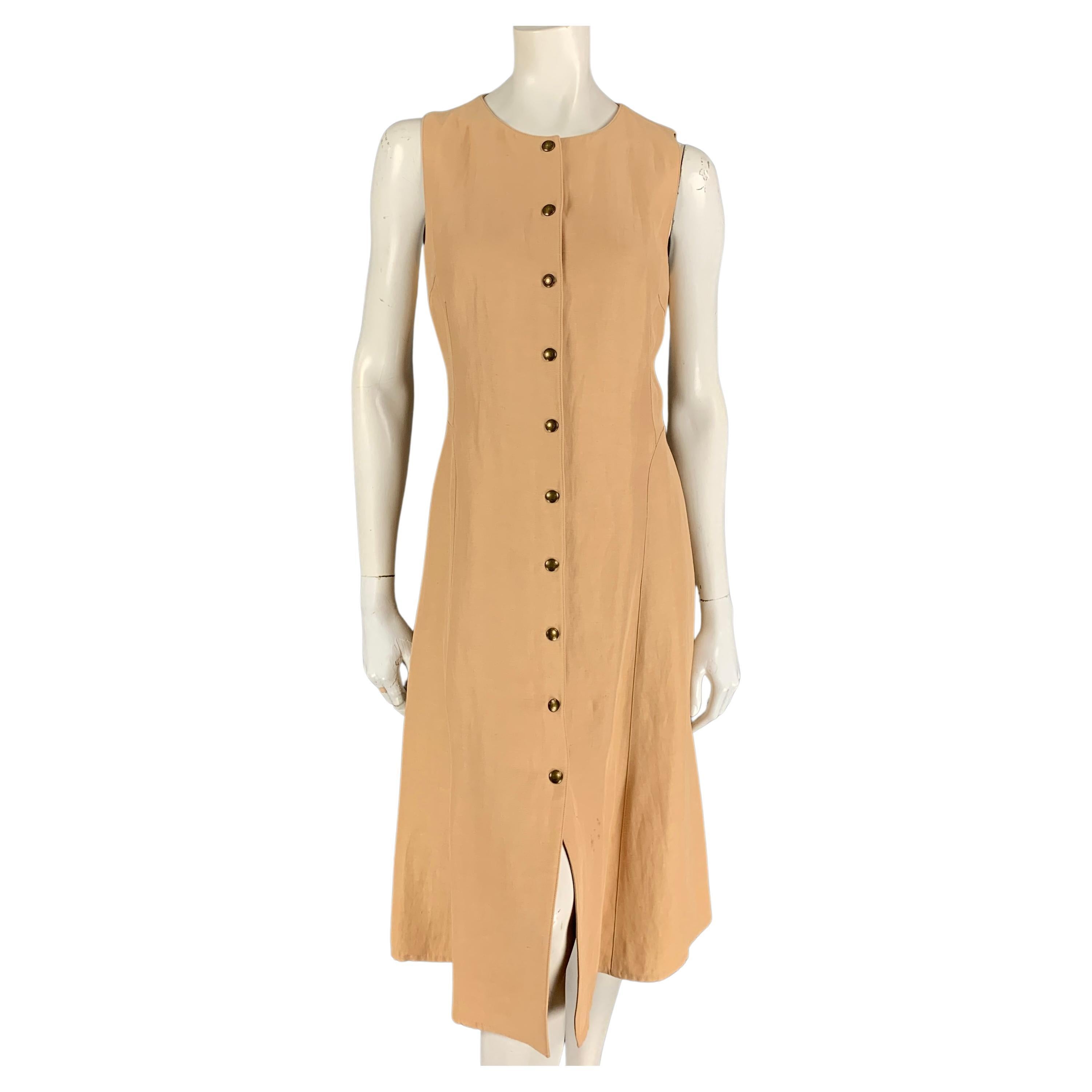 RALPH LAUREN Collection Size 8 Beige Acetate Blend Snaps Dress