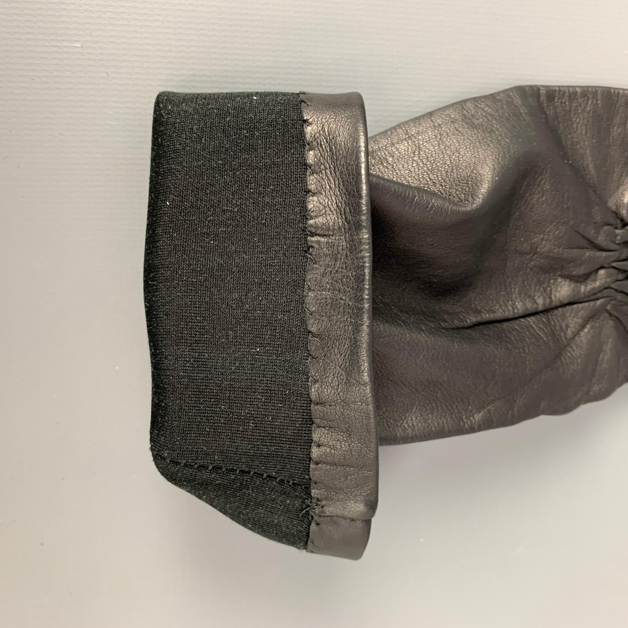 RALPH LAUREN Collection Size 8 Black Leather Long Gloves In Good Condition In San Francisco, CA