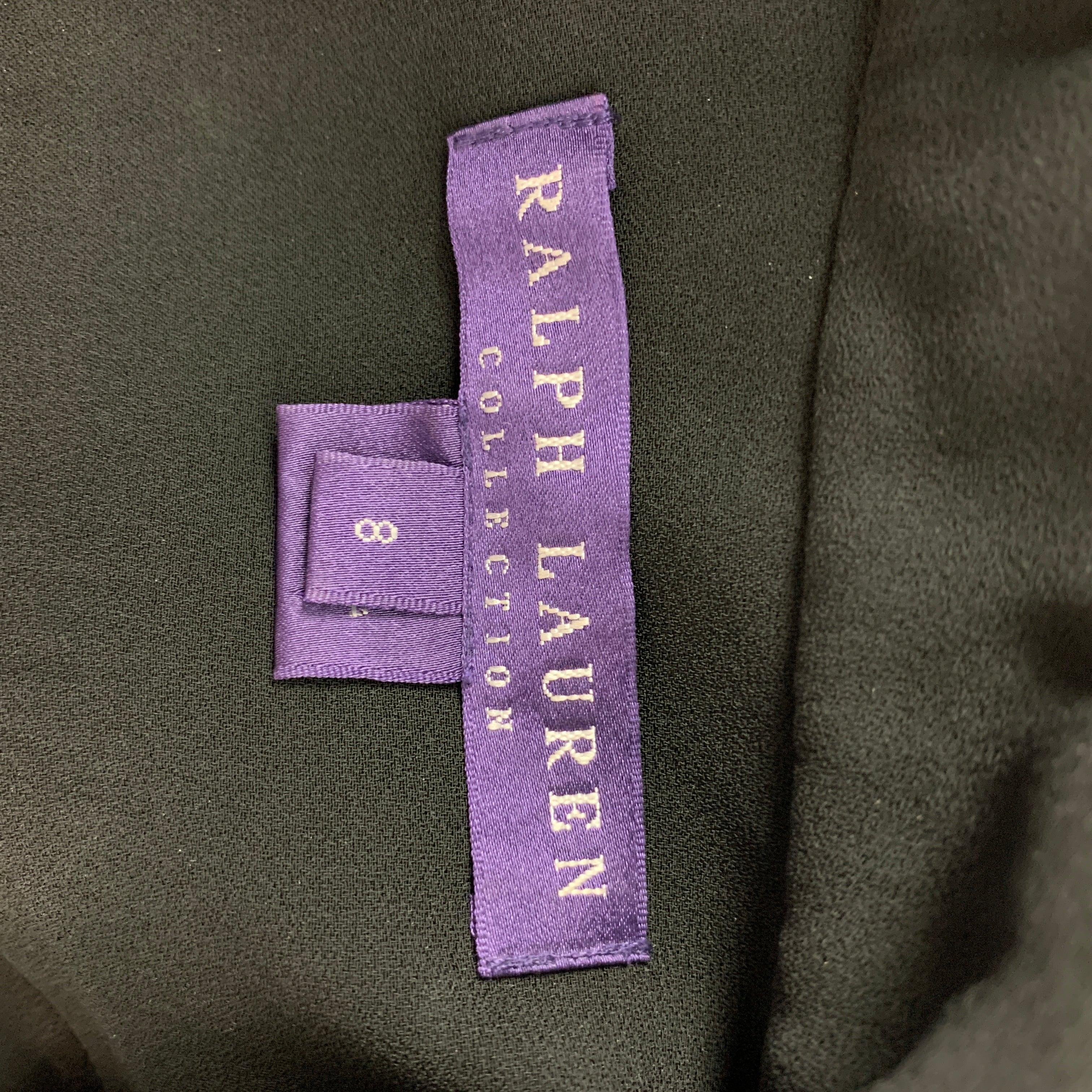 RALPH LAUREN Collection Size 8 Black Viscose Acetate Jumpsuit For Sale 4