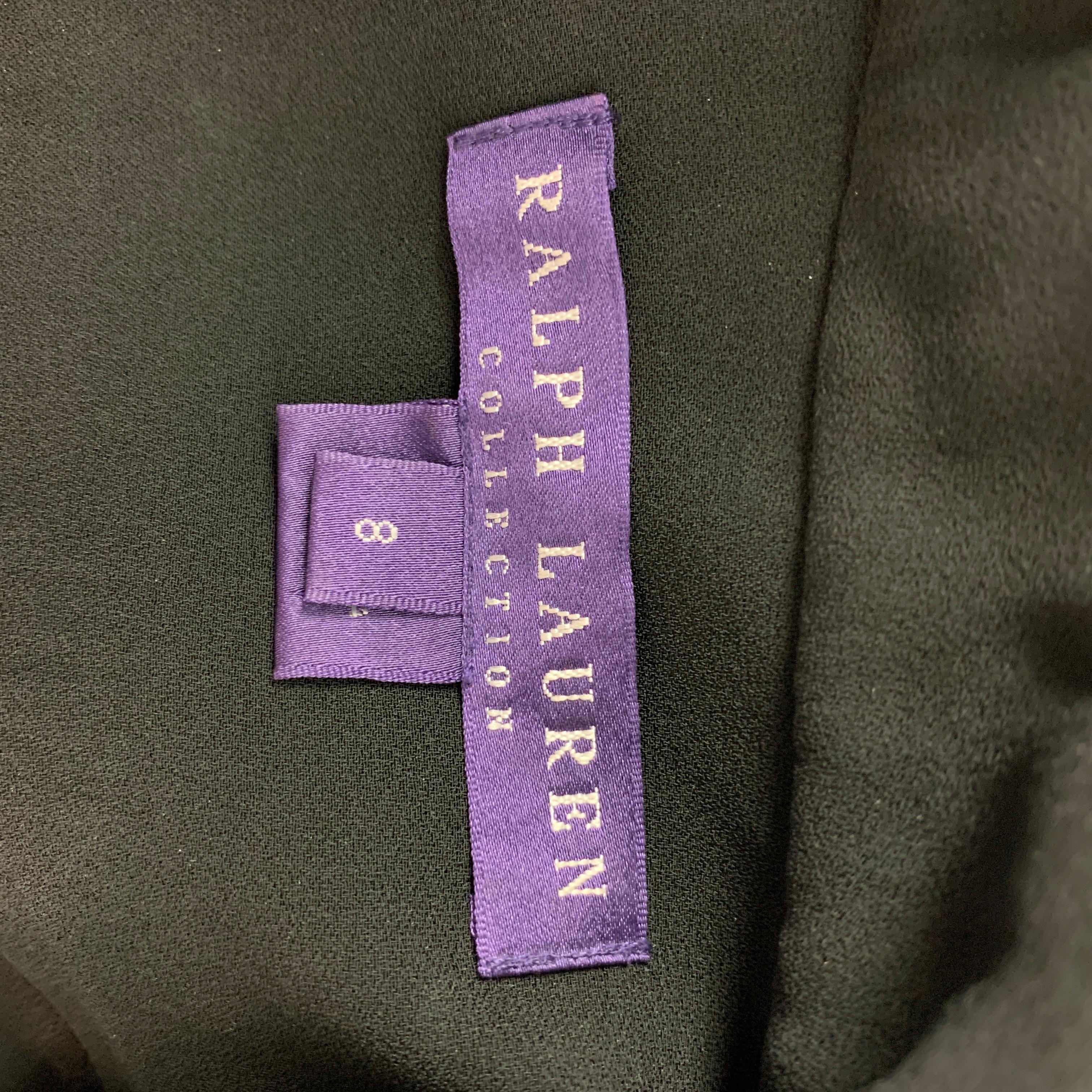 RALPH LAUREN Collection Size 8 Black Viscose Acetate Jumpsuit 1