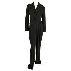 RALPH LAUREN - Combinaison en acétate de viscose noire, taille 8