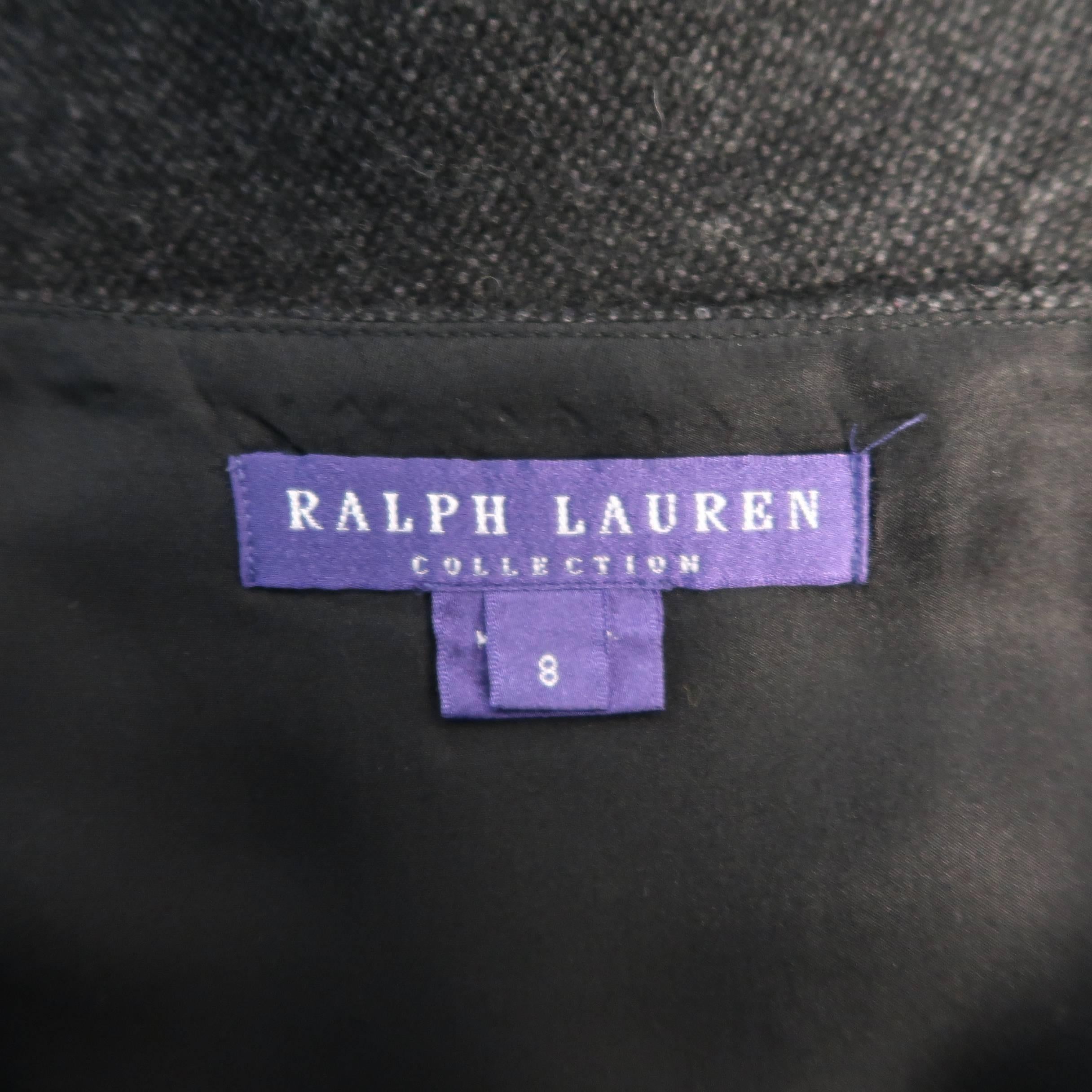 Women's Ralph Lauren Collection Charcoal Wool and Cashmere Fishtail Pencil Skirt