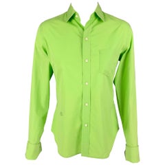 RALPH LAUREN Collection Taille 8 Chemise à manches françaises en coton chartreuse