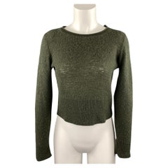 RALPH LAUREN COLLECTION Size 8 Olive Knitted Cashmere Pullover