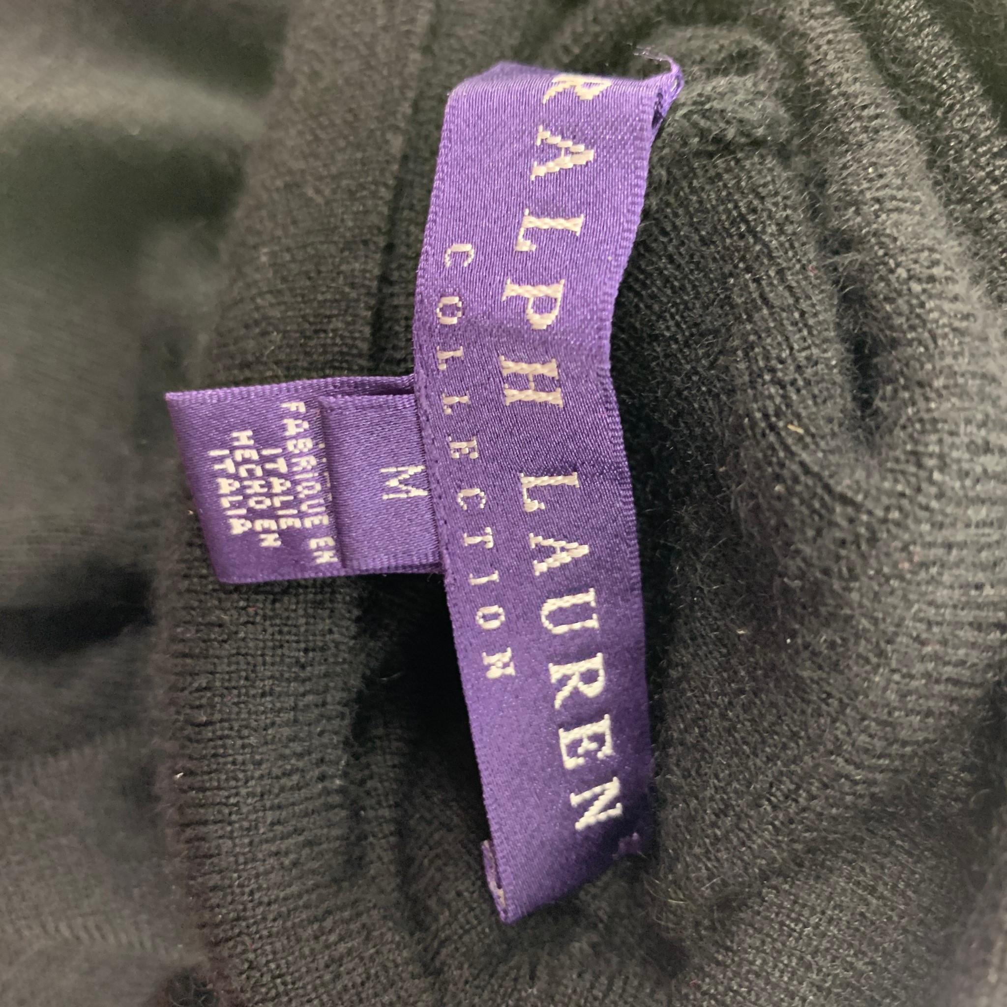 RALPH LAUREN Collection Size M Black Cashmere Silk Turtleneck Pullover 1