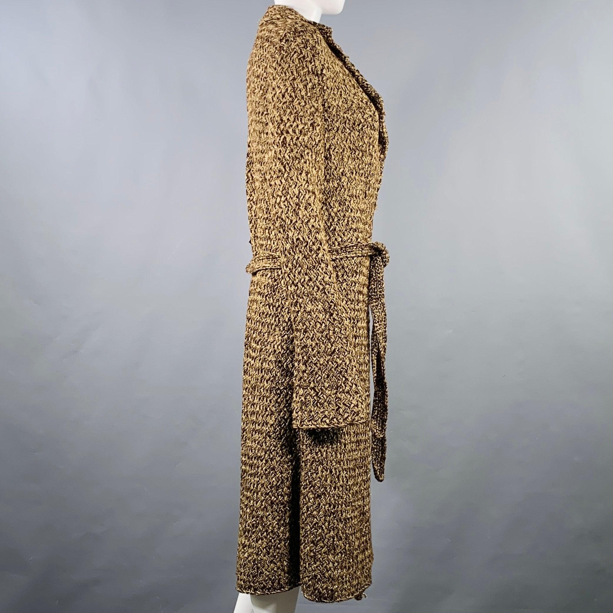 RALPH LAUREN COLLECTION Größe M Brown Gold Cashmere Blend Knit Belted Coat (Braun) im Angebot