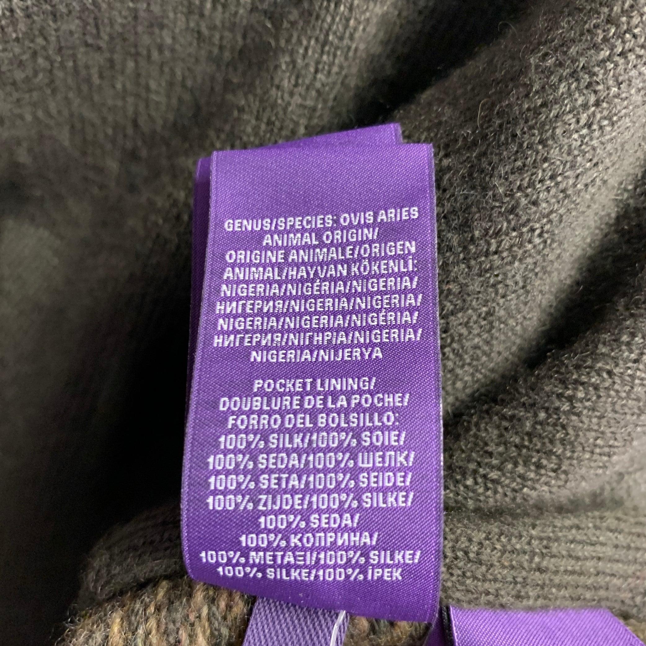 RALPH LAUREN COLLECTION Size M Green Olive Suede Cashmere Blend Mixed Materials Jacket For Sale 7