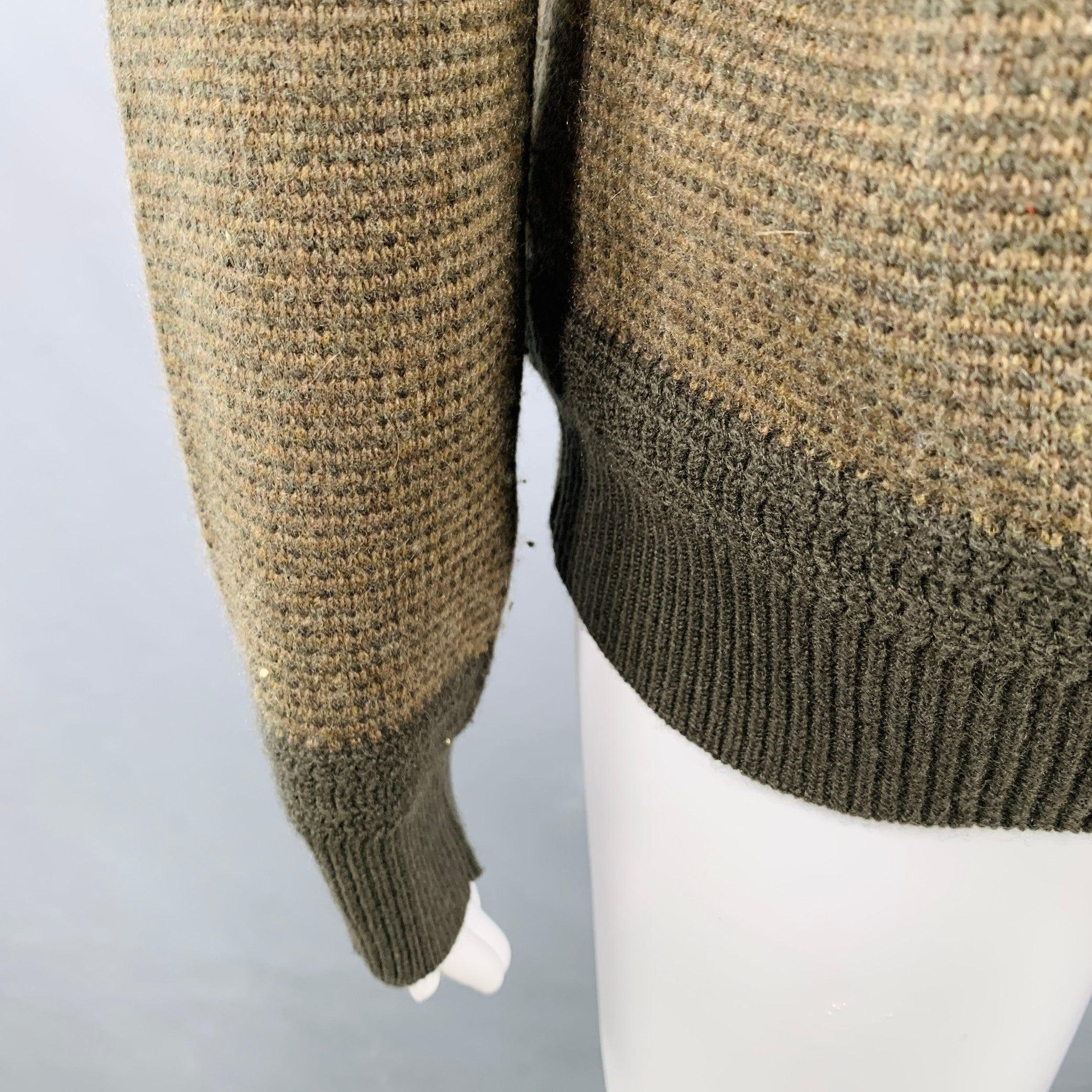 Women's RALPH LAUREN COLLECTION Size M Green Olive Suede Cashmere Blend Mixed Materials Jacket For Sale