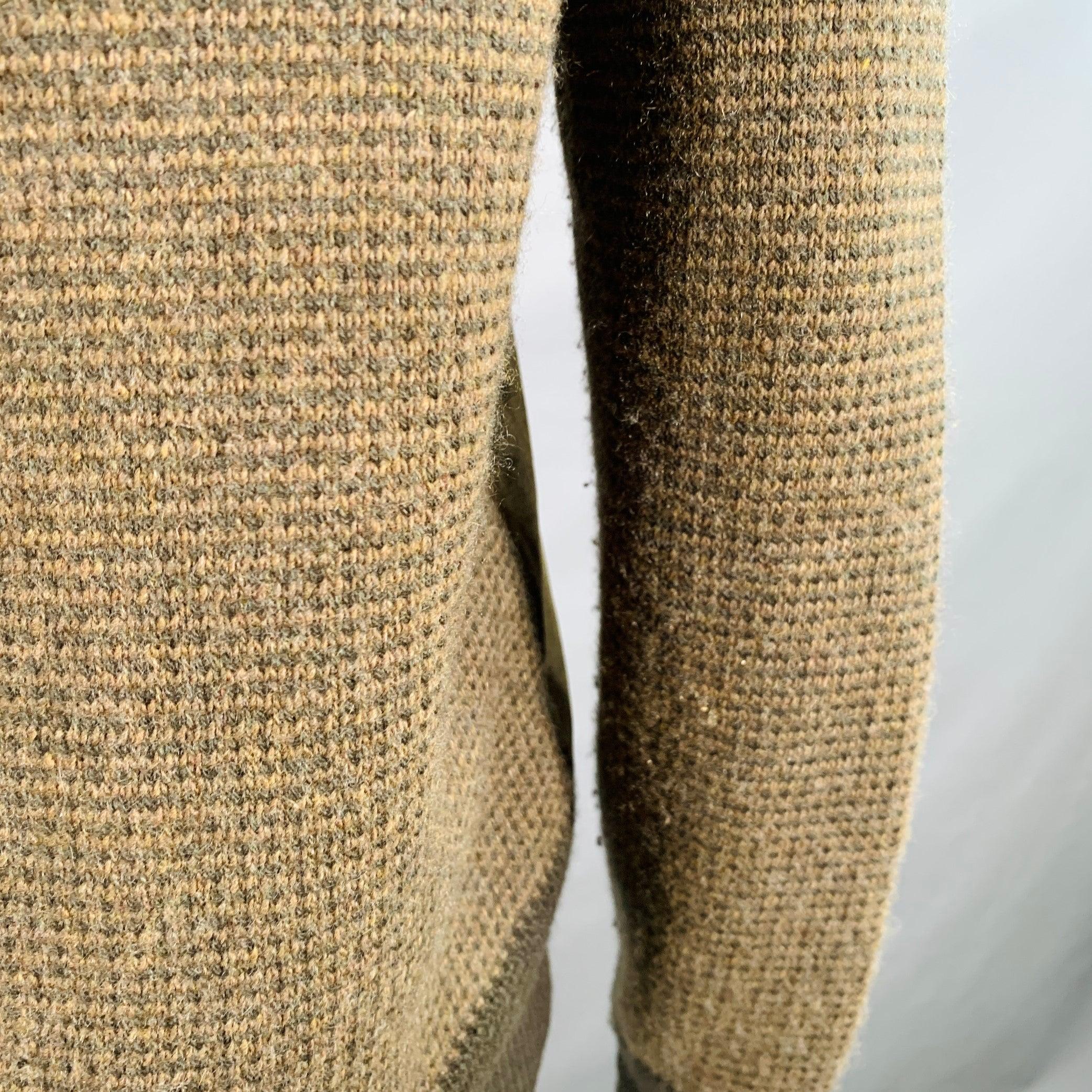 RALPH LAUREN COLLECTION Size M Green Olive Suede Cashmere Blend Mixed Materials Jacket For Sale 1