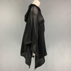 RALPH LAUREN Collection Size M/L Black Cotton Mesh Poncho Cape