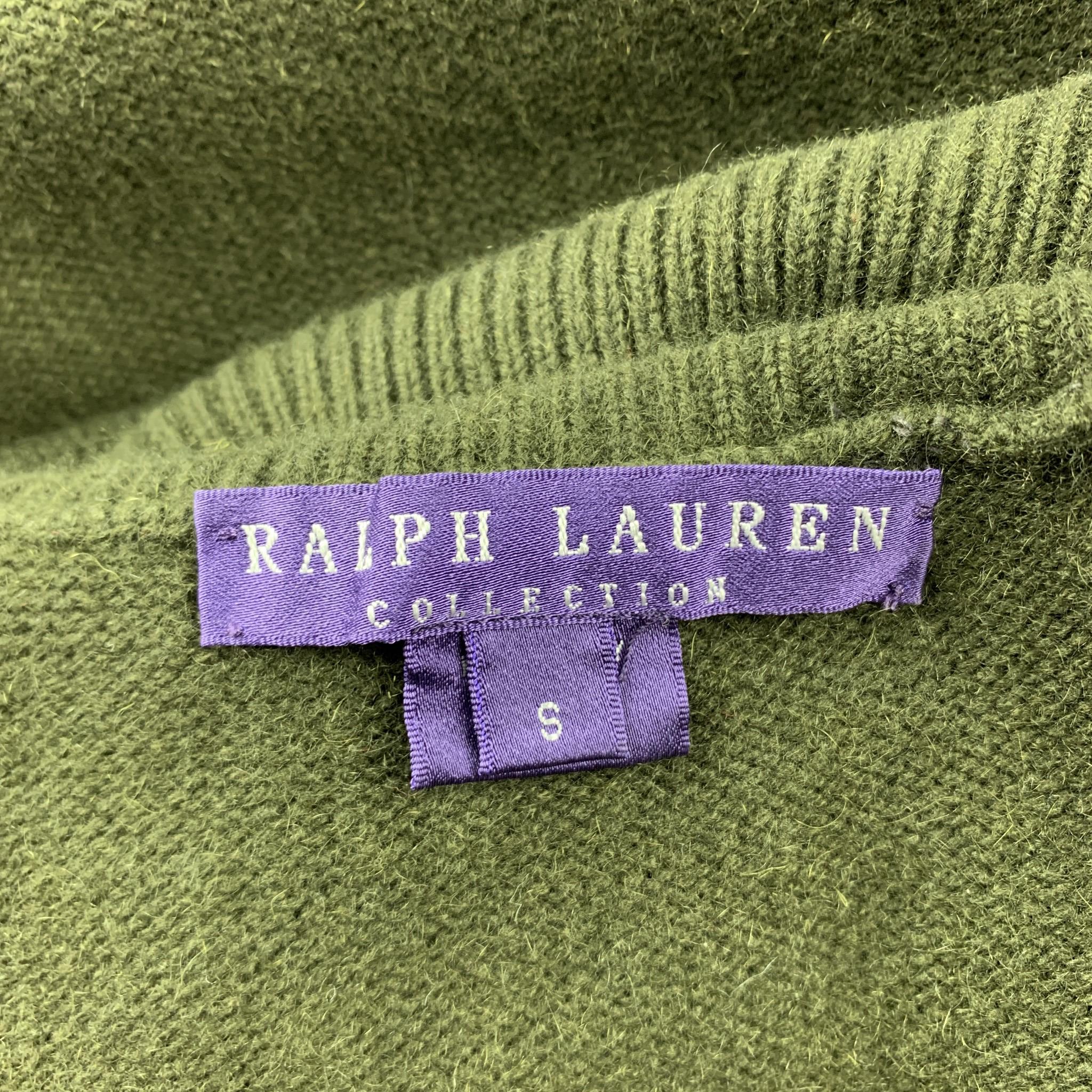 RALPH LAUREN COLLECTION Size S Olive Knitted Cashmere Sleeveless Pullover In Excellent Condition In San Francisco, CA