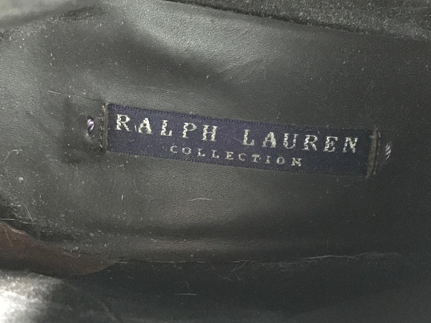 Ralph Lauren Collection Spotted Fur & Leather High Heel Platform Boots 8B 4