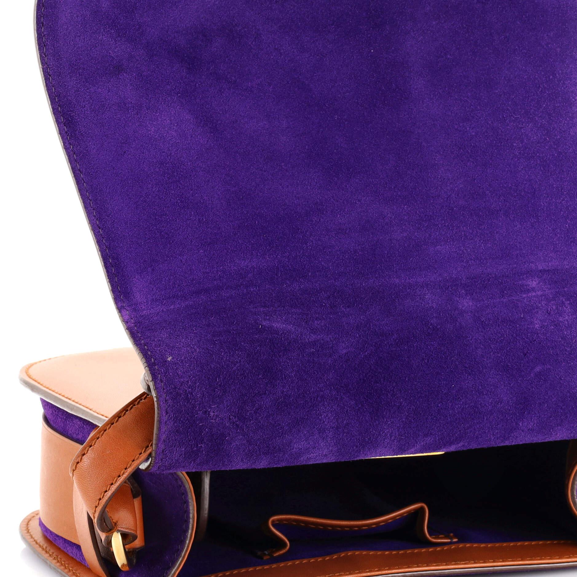 Purple Ralph Lauren Collection Stirrup Shoulder Bag Suede Small