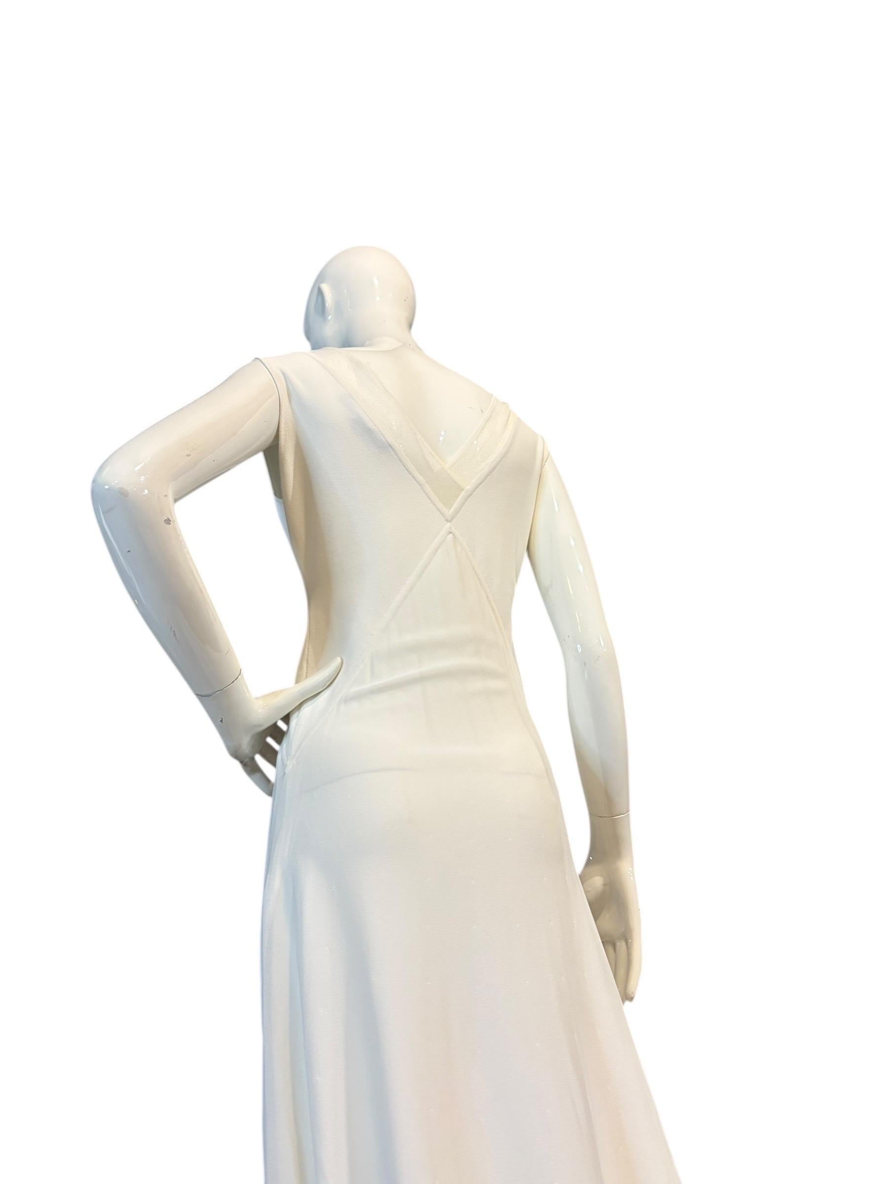 Collection Ralph Lauren (taly) Robe à empiècements en maille, coupe biaise, ivoire - Années 2000 / Mariage en vente 8
