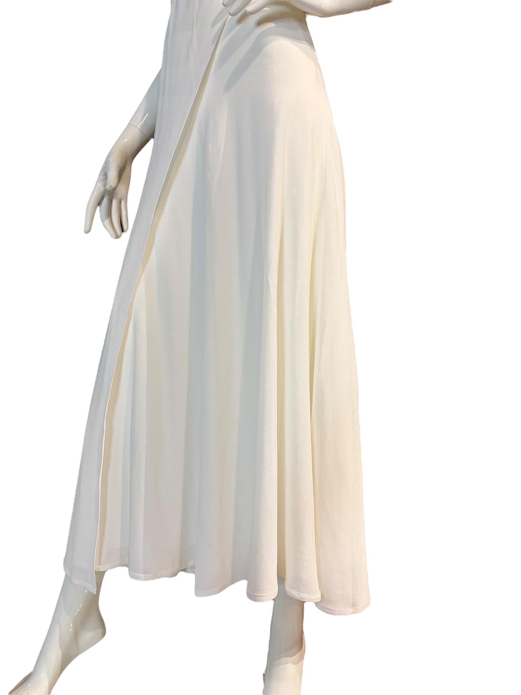 Collection Ralph Lauren (taly) Robe à empiècements en maille, coupe biaise, ivoire - Années 2000 / Mariage en vente 12