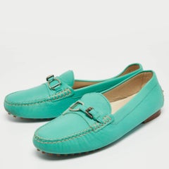 Ralph Lauren Collection Tiffany BlueLeather Buckle Loafers Size 40