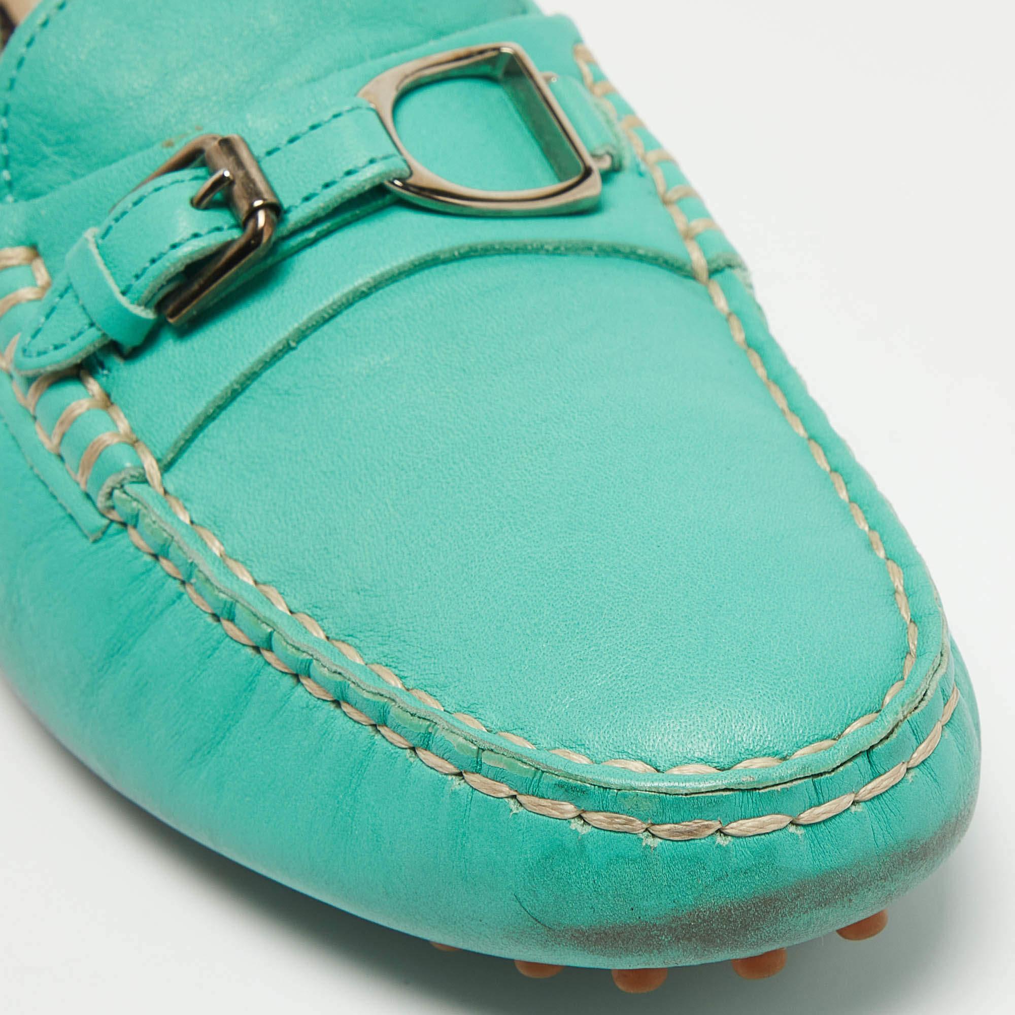 Ralph Lauren Collection'S Mocassini con fibbia in pelle blu Taglia 40 in vendita 2