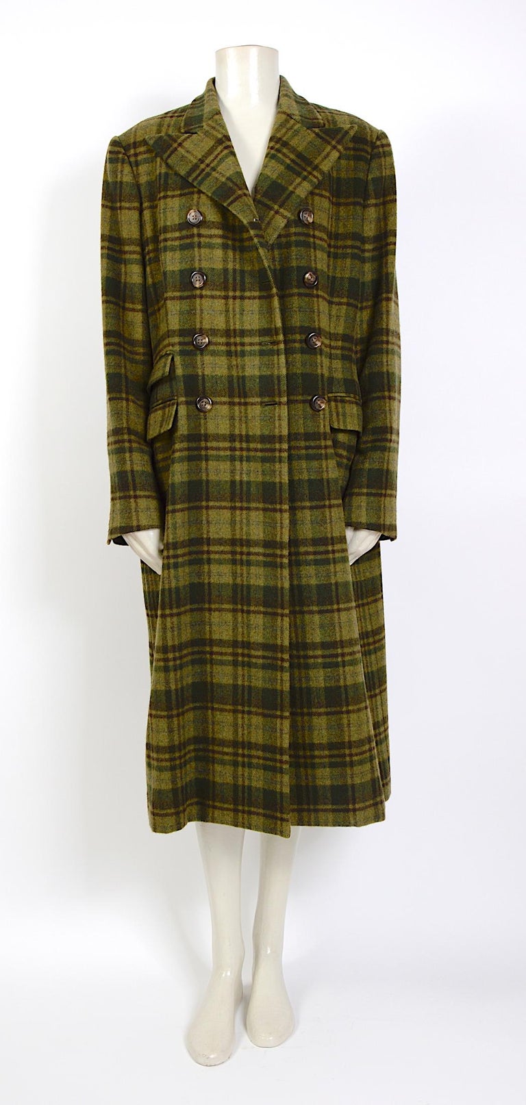 Ralph Lauren Collections vintage tartan plaid 100 cashmere coat