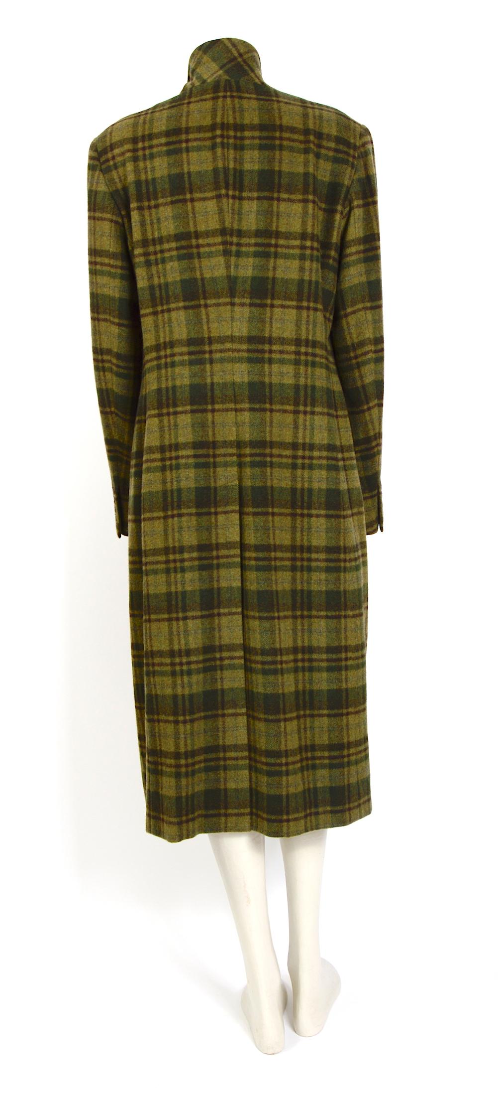 Ralph Lauren Kollektionen Vintage tartanfarbener karierter Mantel aus 100 % Kaschmir Damen im Angebot