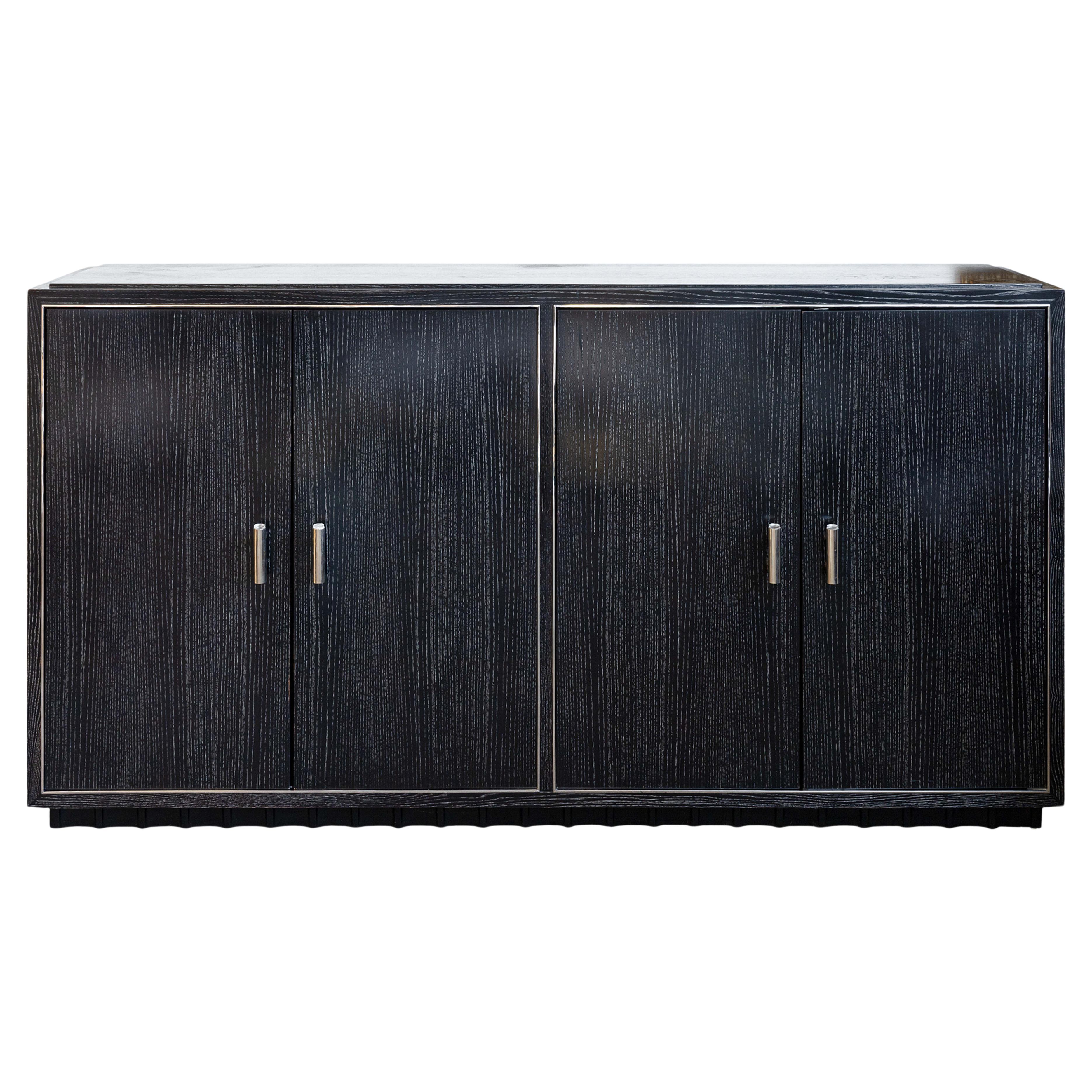 Ralph Lauren Contemporary Modern Ebonized Black Oak Buffet Sideboard Schrank
