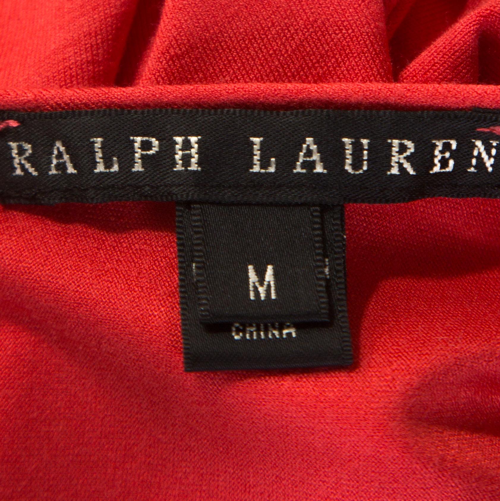 Ralph Lauren - Robe longue Jenny sans manches en jersey rose corail M Pour femmes en vente