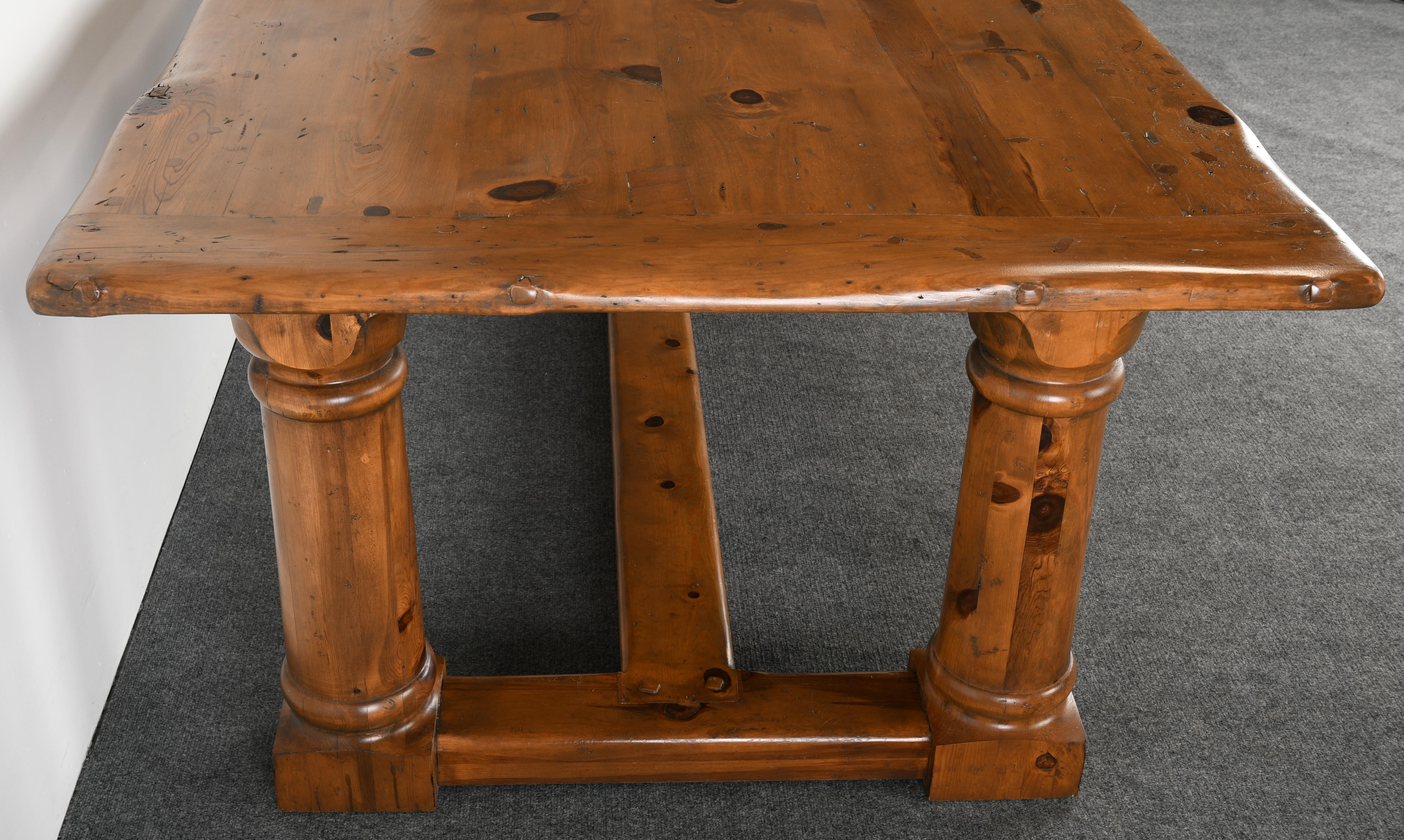 Ralph Lauren Country Pine Trestle Table, 20th Century 8