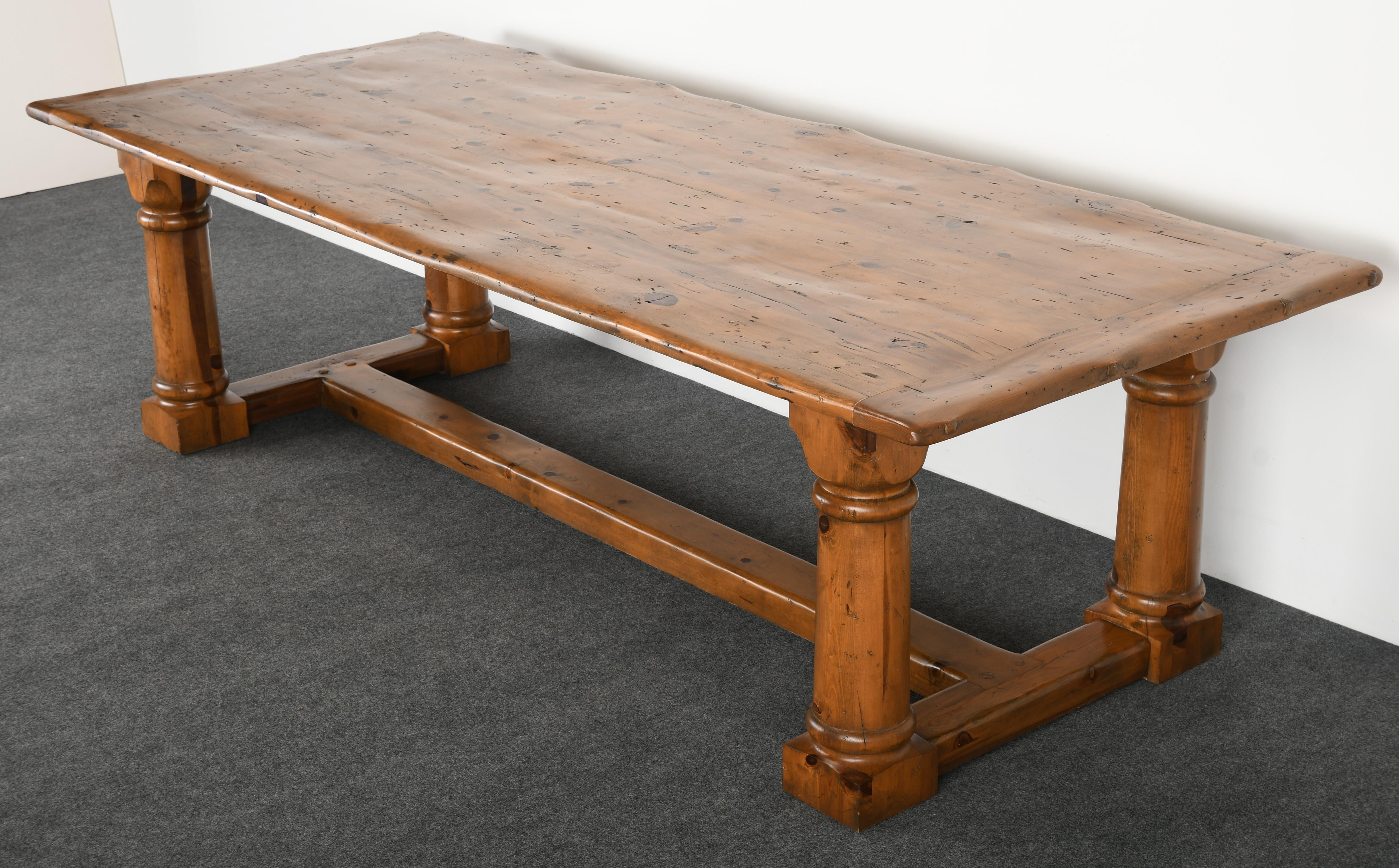 Ralph Lauren Country Pine Trestle Table, 20th Century 2