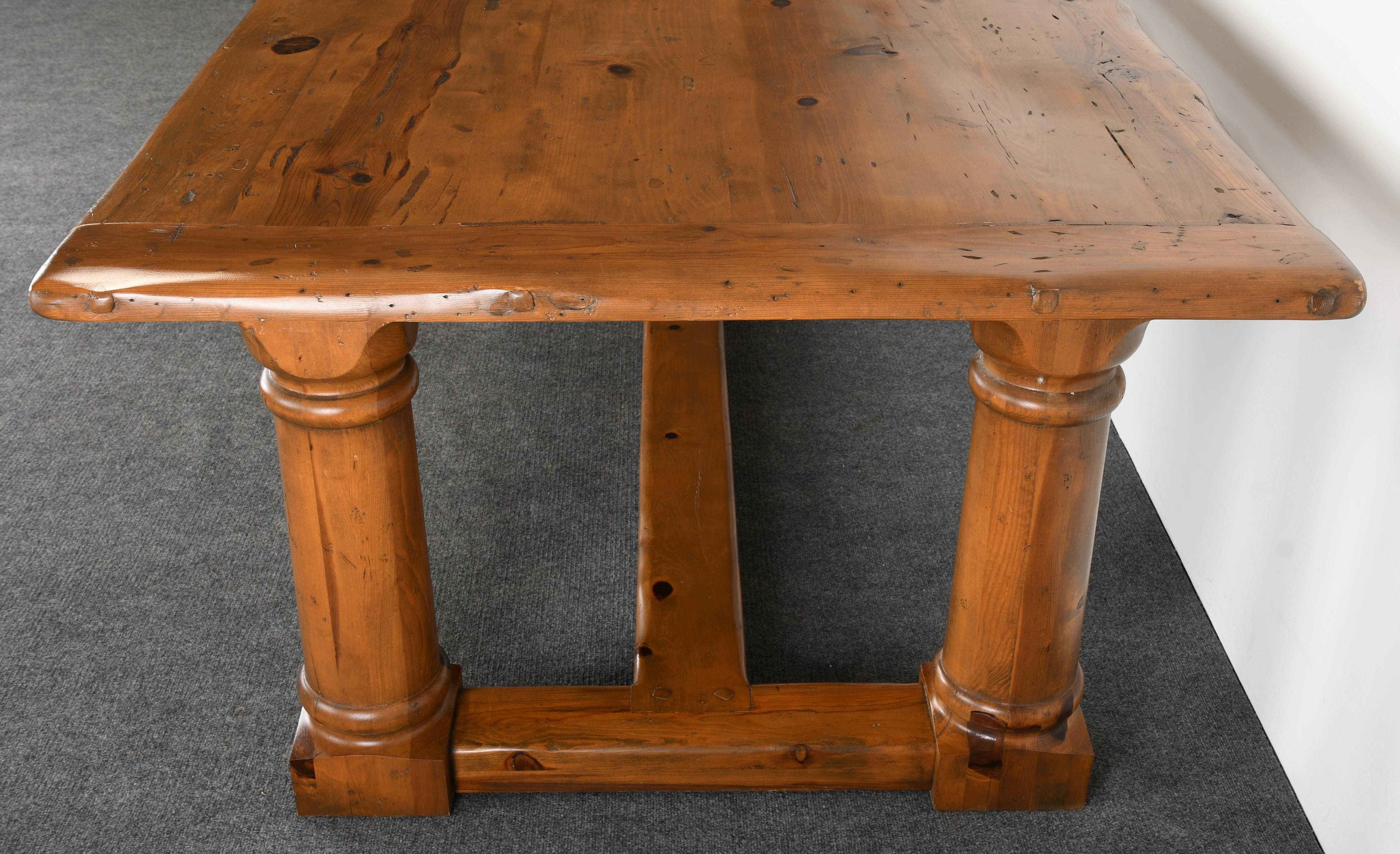 Ralph Lauren Country Pine Trestle Table, 20th Century 4