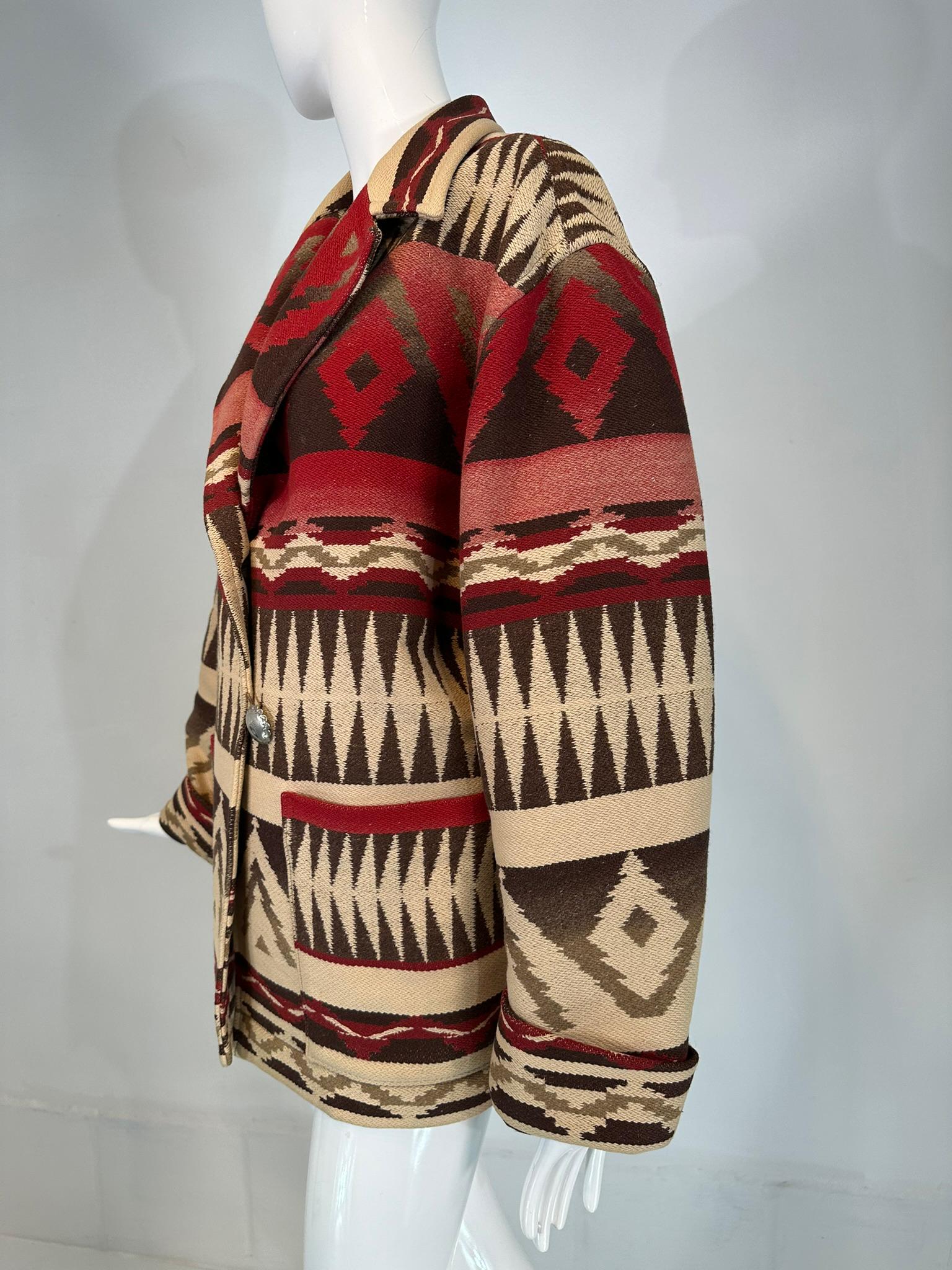 Ralph Lauren Country Santa Fe Prairie Gypsy Indian Blanket Jacket 1981 Medium 9