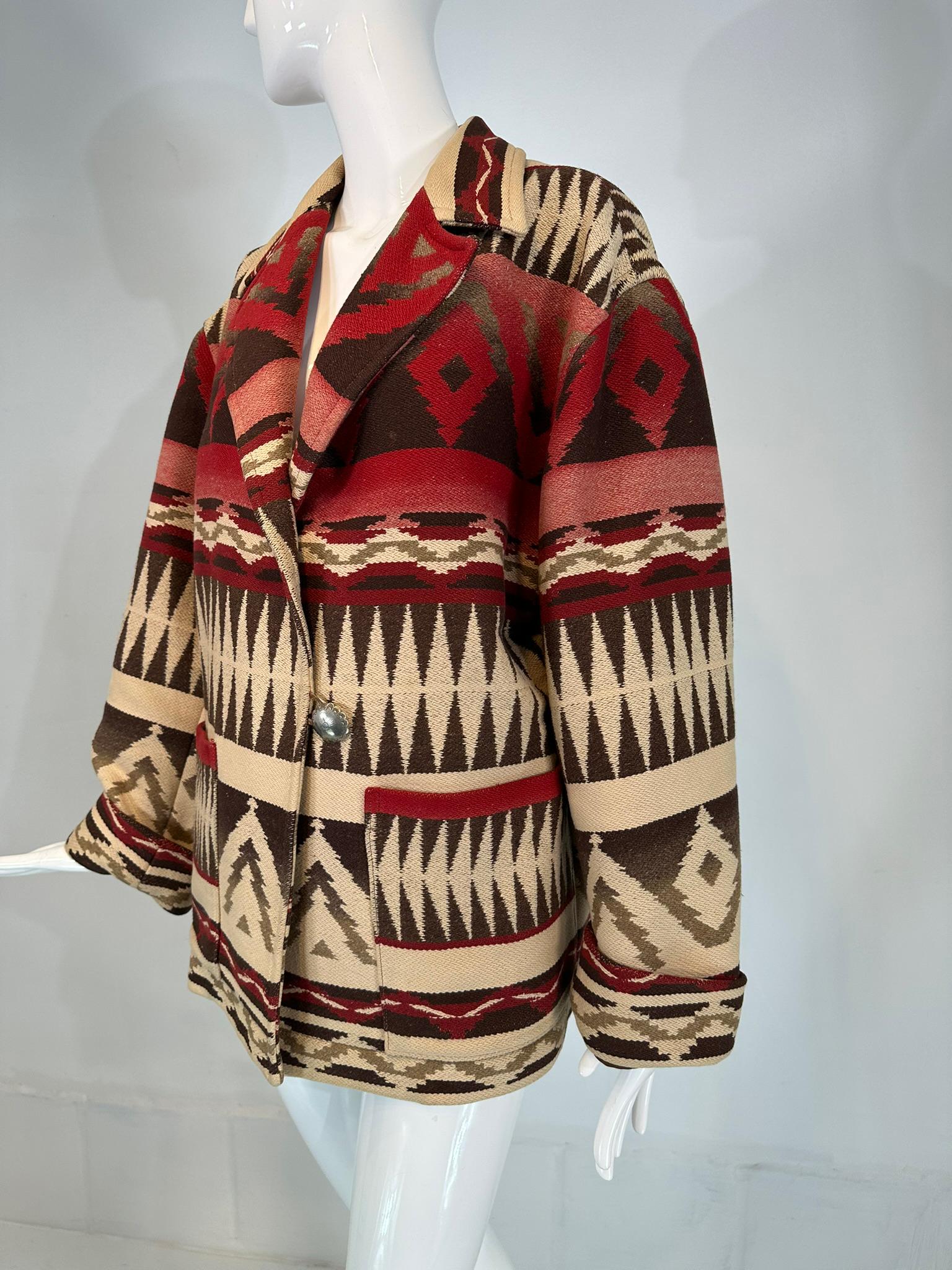 Ralph Lauren Country Santa Fe Prairie Gypsy Indian Blanket Jacket 1981 Medium 10