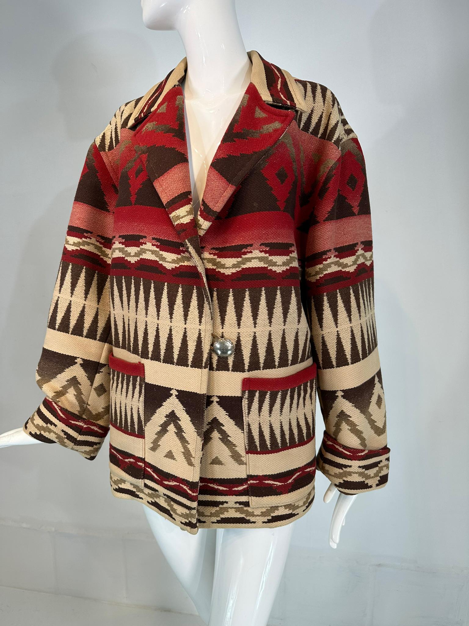 Ralph Lauren Country Santa Fe Prairie Gypsy Indian Blanket Jacket 1981 Medium 11