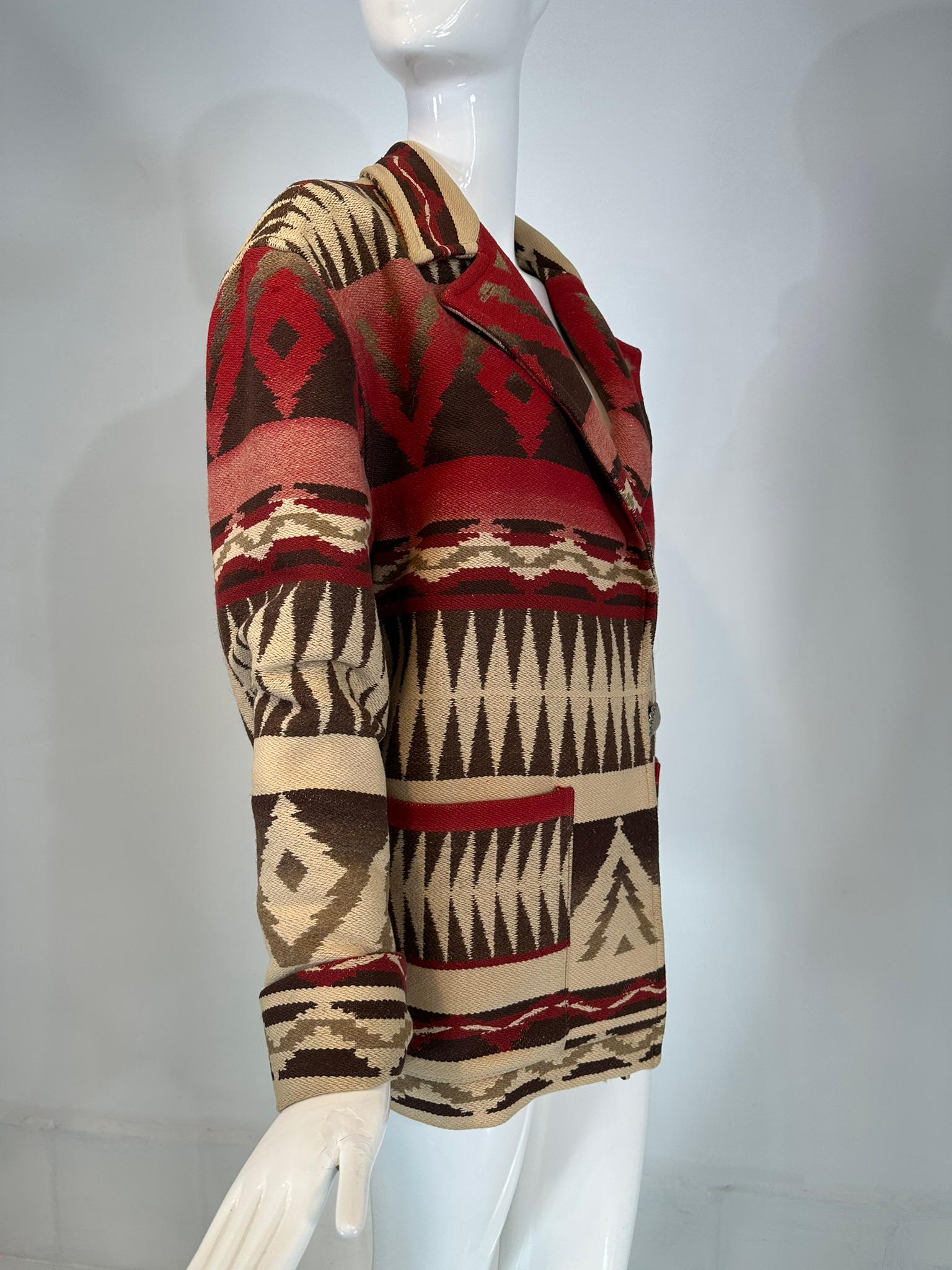 Ralph Lauren Country Santa Fe Prairie Gypsy Indian Blanket Jacket 1981 Medium In Good Condition In West Palm Beach, FL