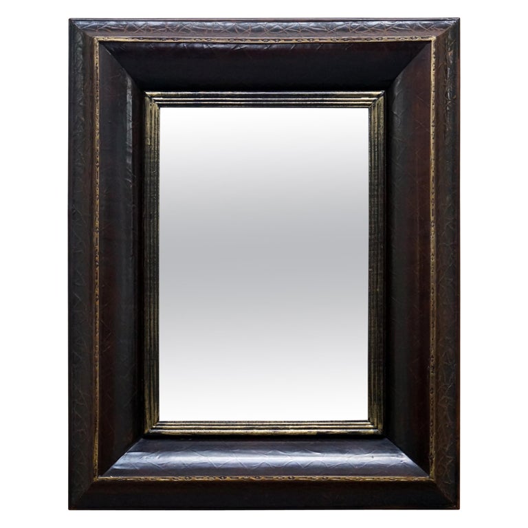 Ralph Lauren Ed Brown Leather, Leather Framed Wall Mirror