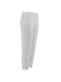 Ralph Lauren Cream Lace Block Cropped Trousers Size S