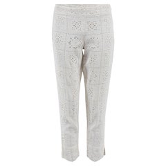 Ralph Lauren Cream Lace Block Cropped Trousers Size S