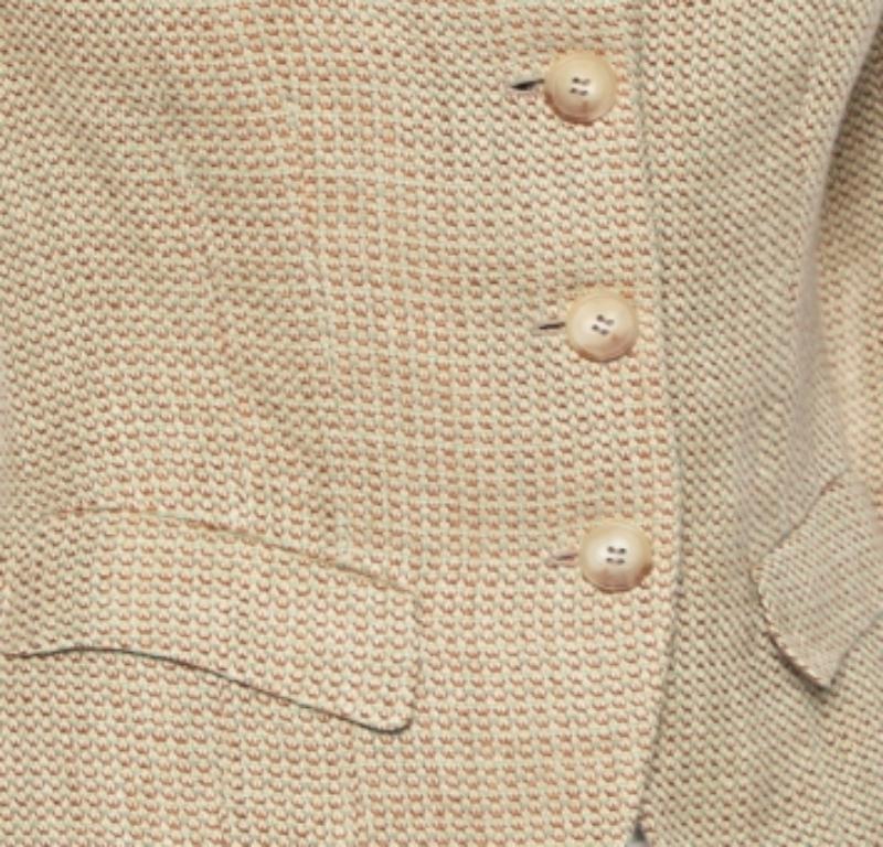 Blazer Ralph Lauren Crema Lino y Lana Texturizado S Beige