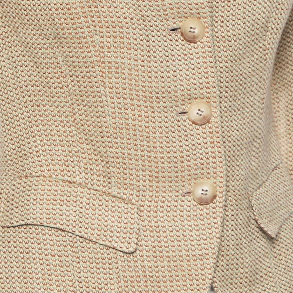 Ralph Lauren - Blazer en lin et laine texturé crème S Bon état - En vente à Dubai, Al Qouz 2